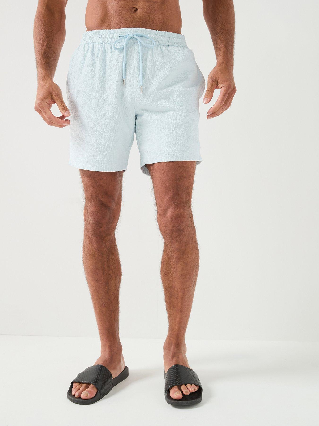 BOSS Boss Relax Seersucker Swim Shorts - Light Blue