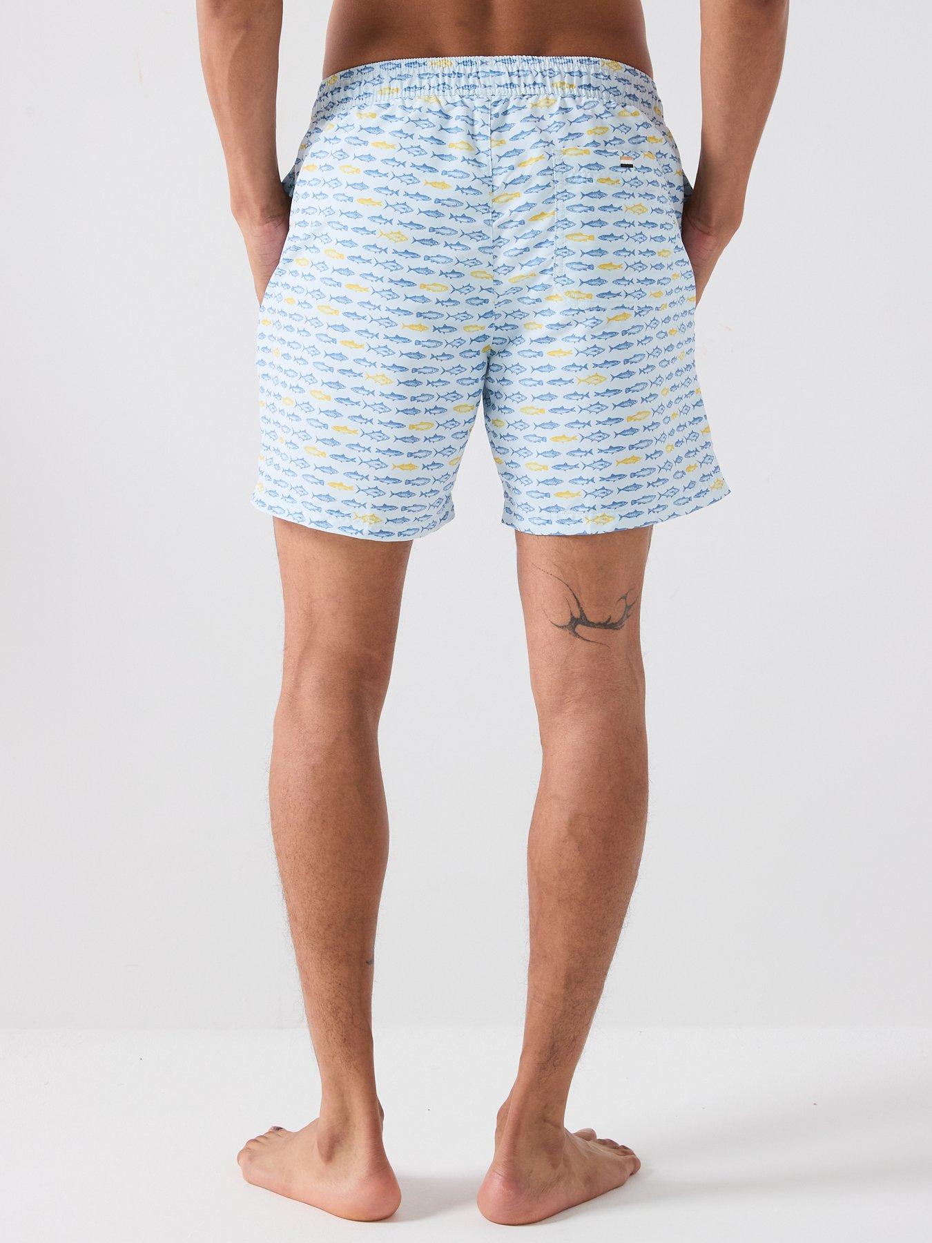 Image 2 of 6 of BOSS Regular Straight Graphic Shorts - Light Blue