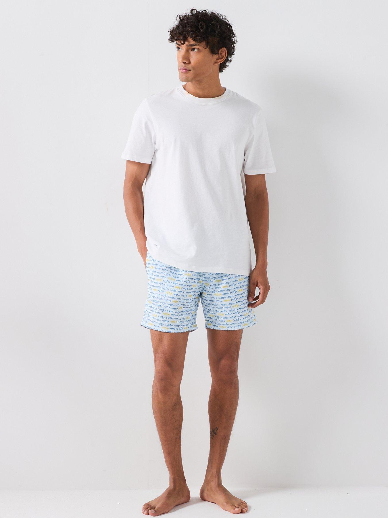 Image 3 of 6 of BOSS Regular Straight Graphic Shorts - Light Blue