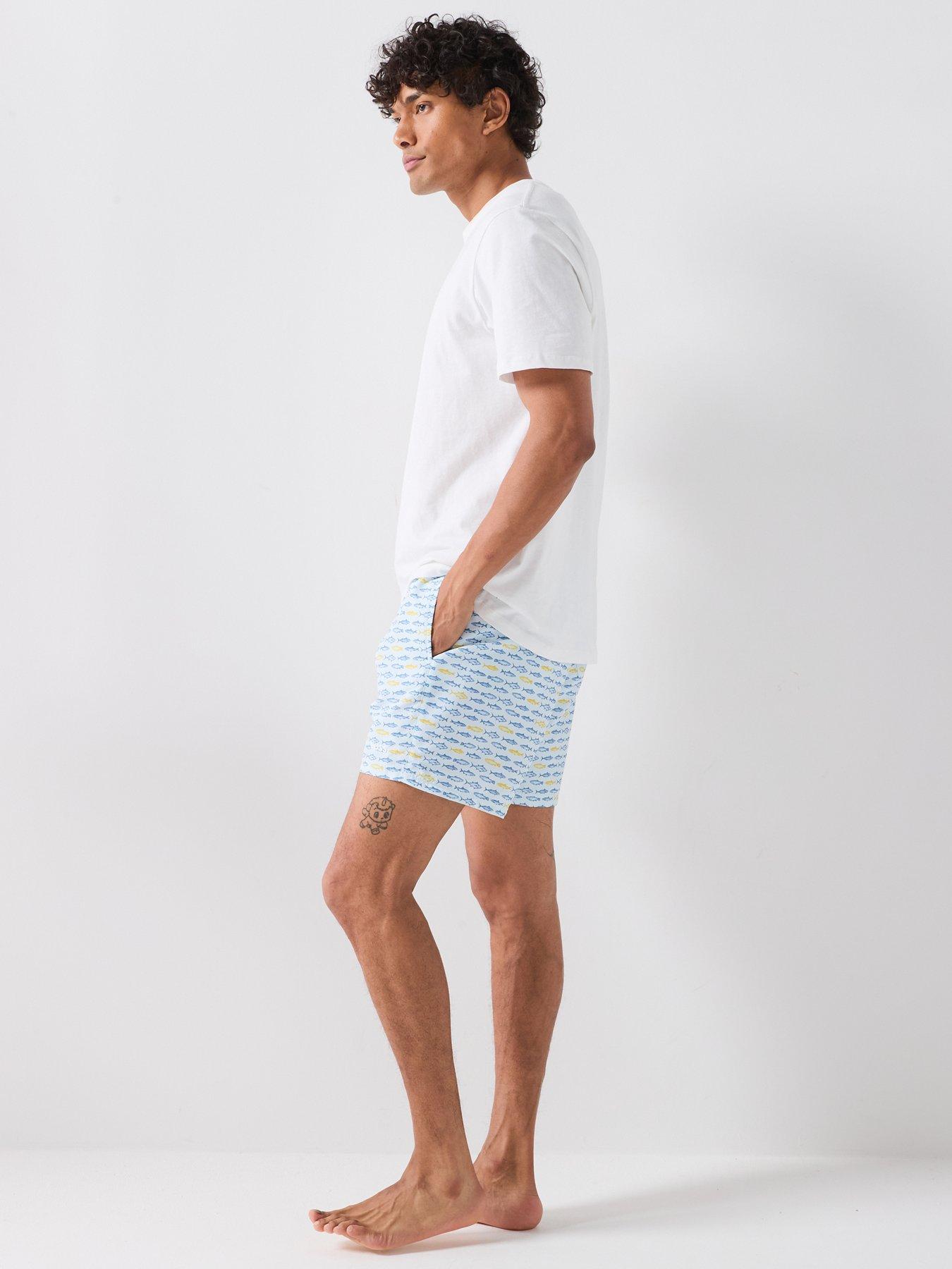 Image 6 of 6 of BOSS Regular Straight Graphic Shorts - Light Blue