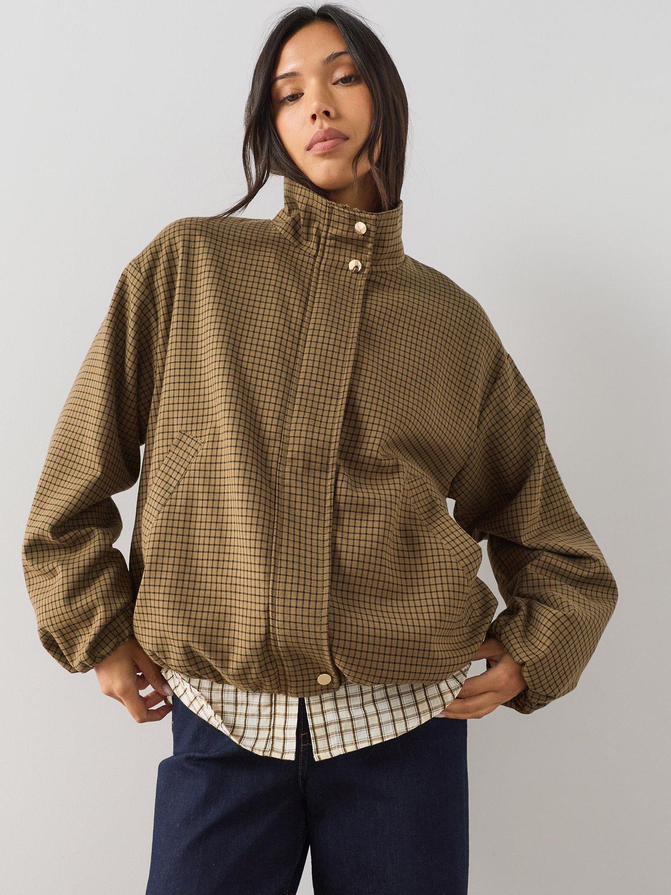 The Very Collection Bubble Hem Check Jacket - Print