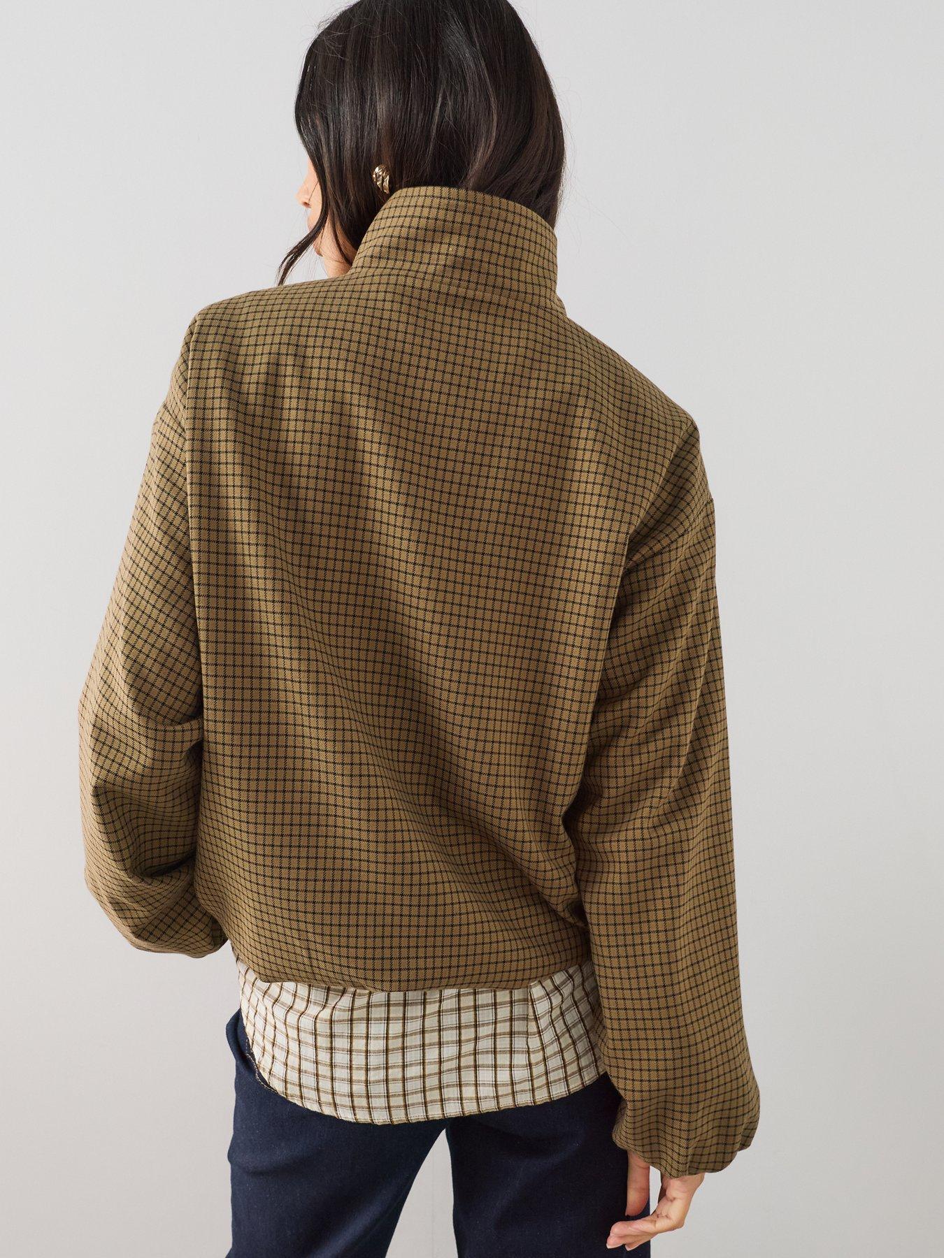 Image 2 of 7 of The Very Collection Bubble Hem Check Jacket - Print