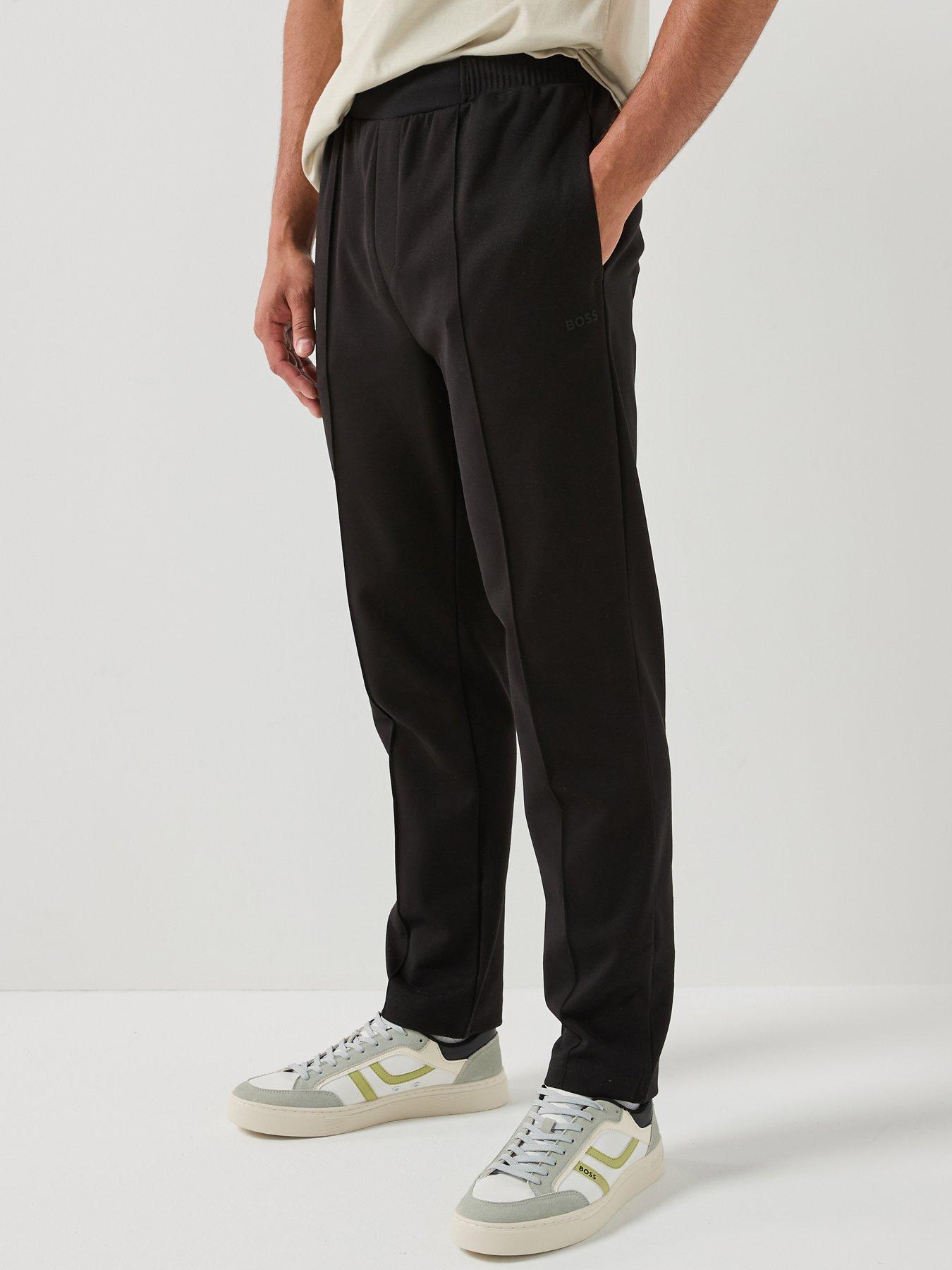 Image 1 of 4 of BOSS Tapered Pleated Joggers - Black