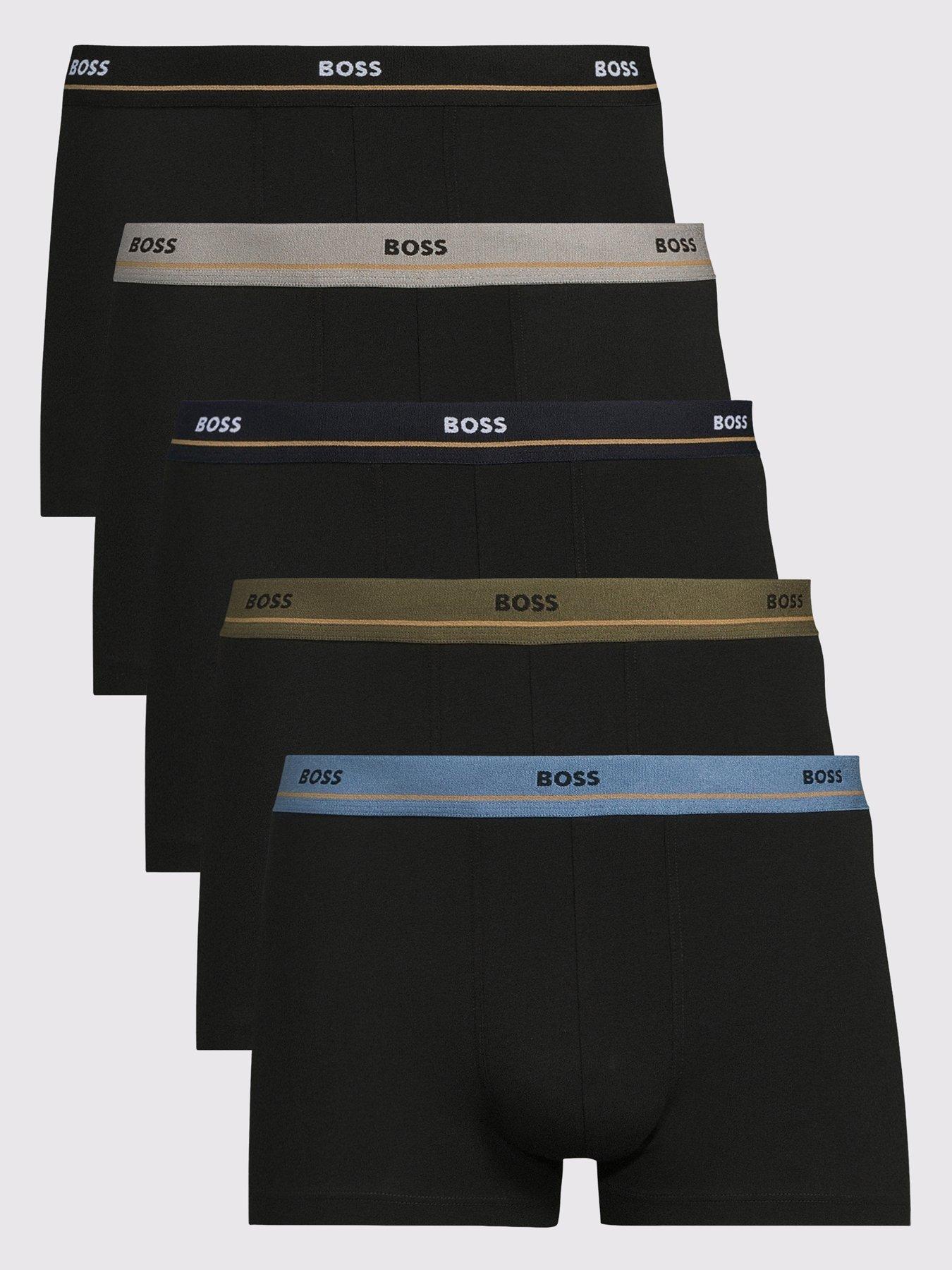Image 1 of 3 of BOSS 5 Pack Essential Waistband Trunks - Black