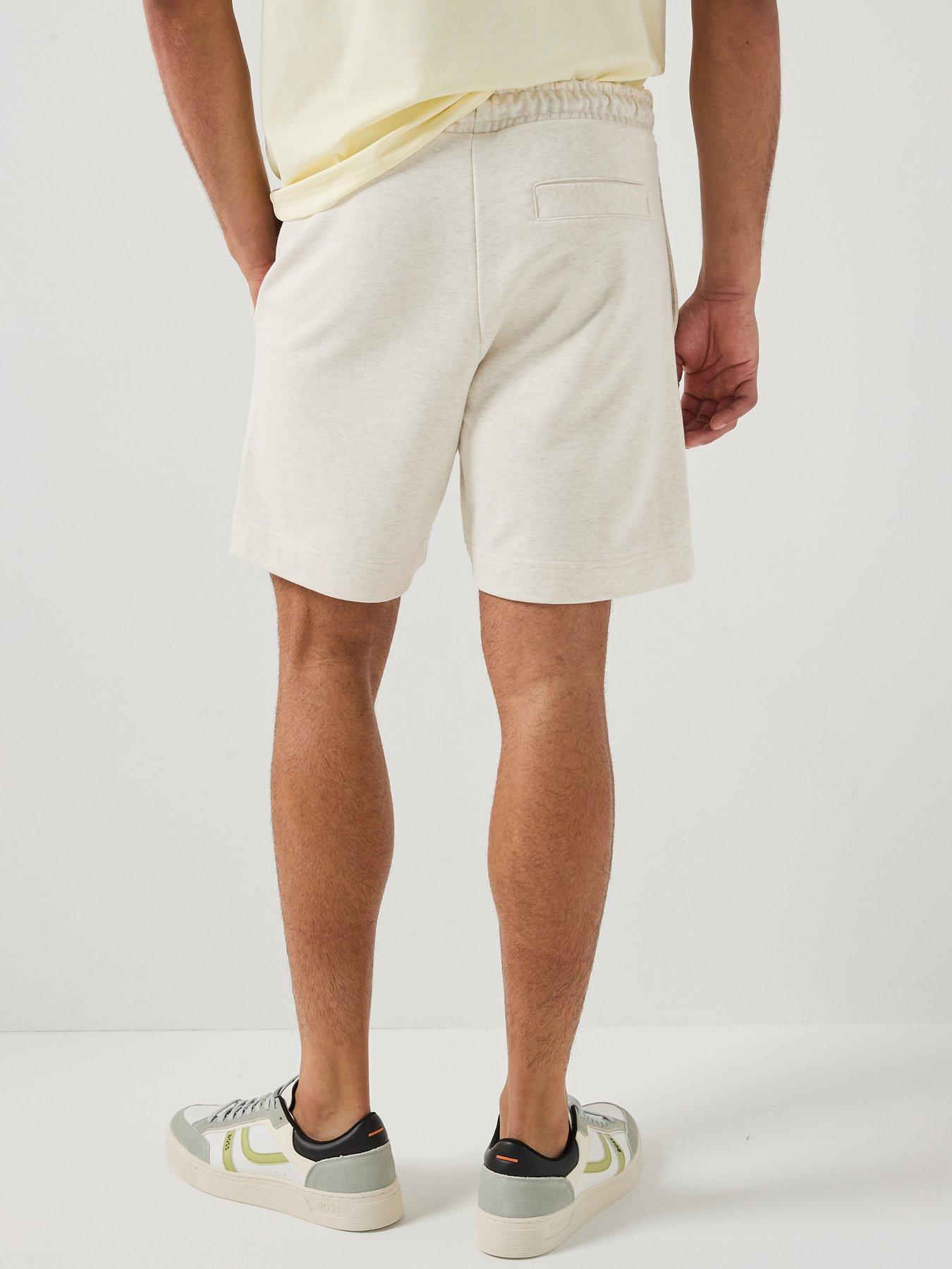 Image 2 of 6 of BOSS Jt Rubber Patch Logo Sweat Shorts - Off White