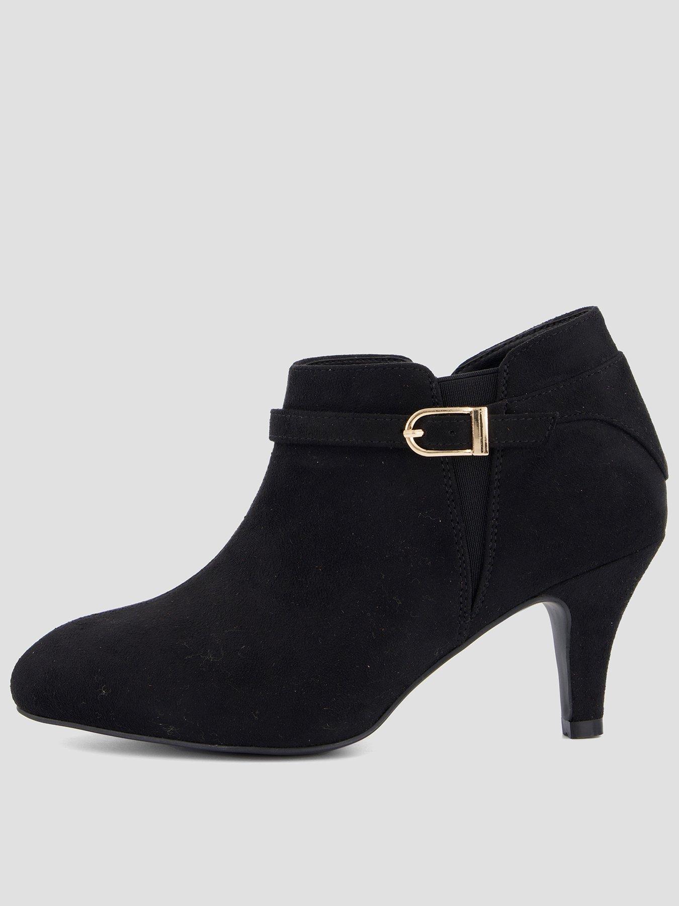 The Very Collection Extra Wide Fit Shoe Boots with Buckle Detail - Black