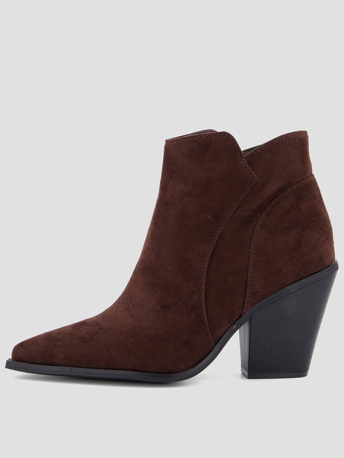 The Very Collection Extra Wide Fit Western Ankle Boot - Brown