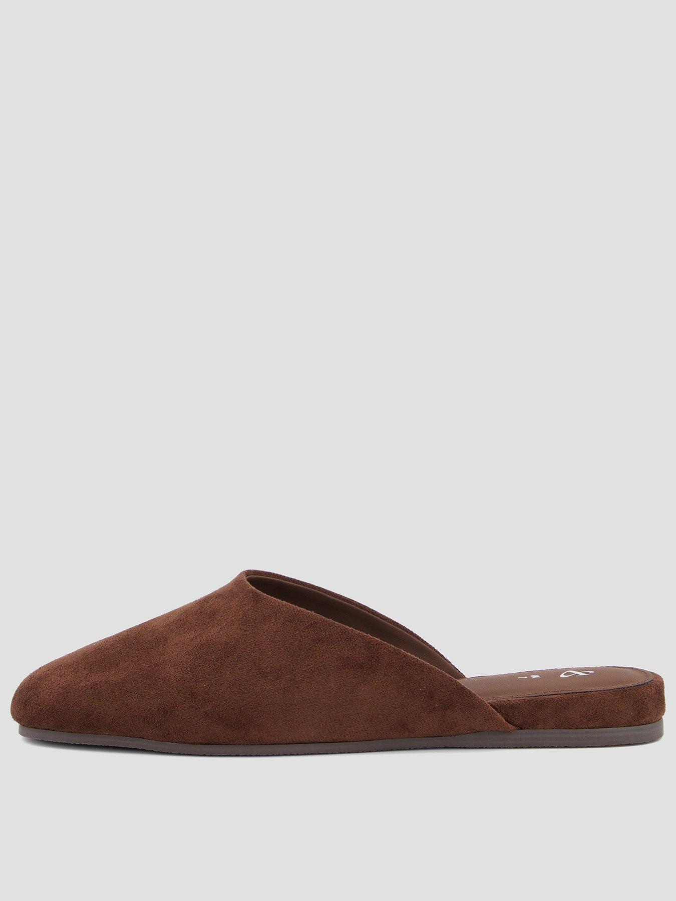 The Very Collection Women's Wide Fit Mule Slippers - Brown