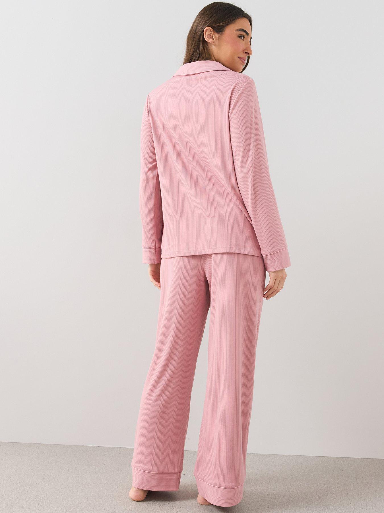 Image 2 of 7 of The Very Collection Soft Touch Jersey Revere Pyjama Set - Pink