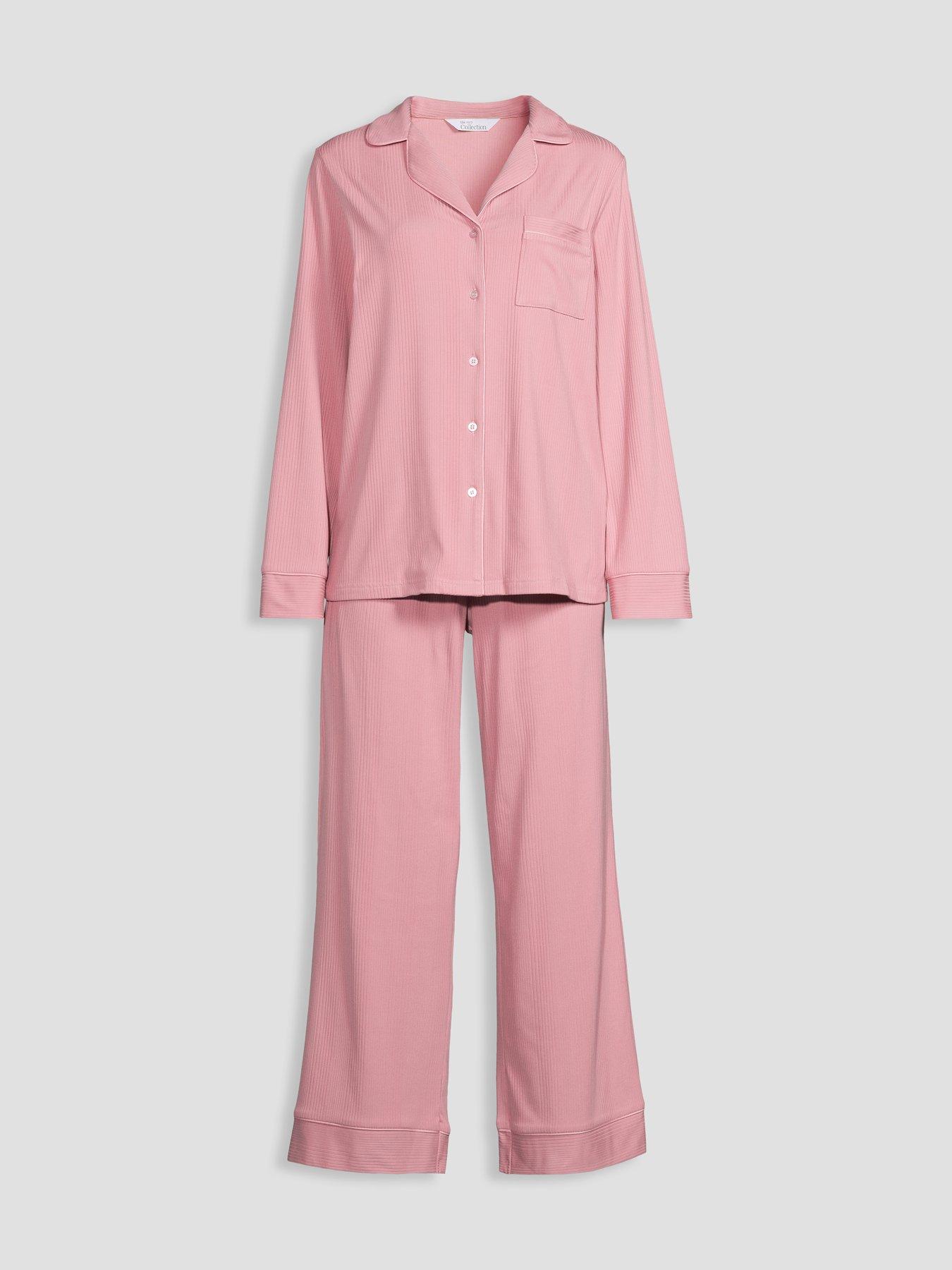 Image 7 of 7 of The Very Collection Soft Touch Jersey Revere Pyjama Set - Pink
