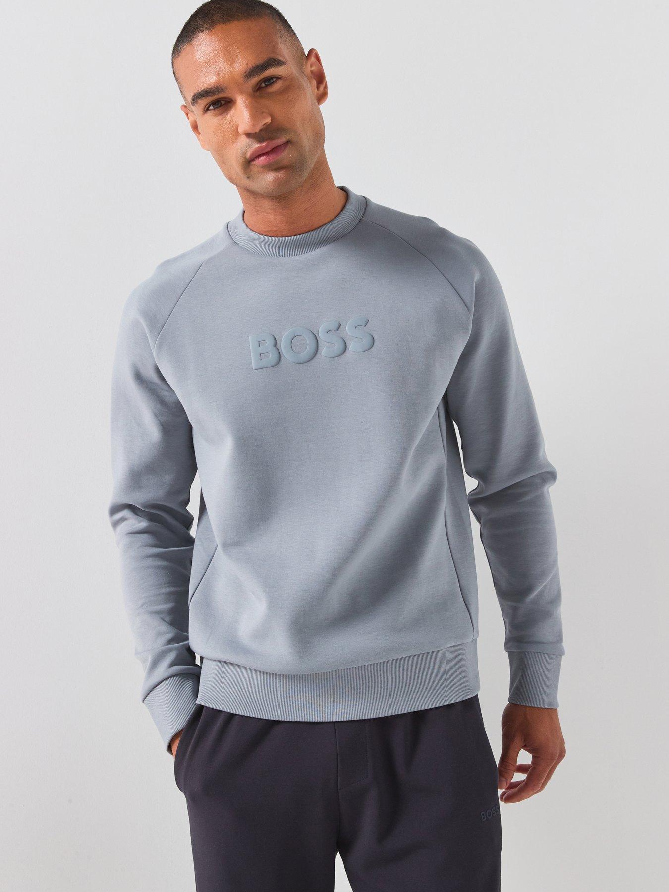 BOSS Boss Salbo Tonal Logo Crew Sweat - Grey