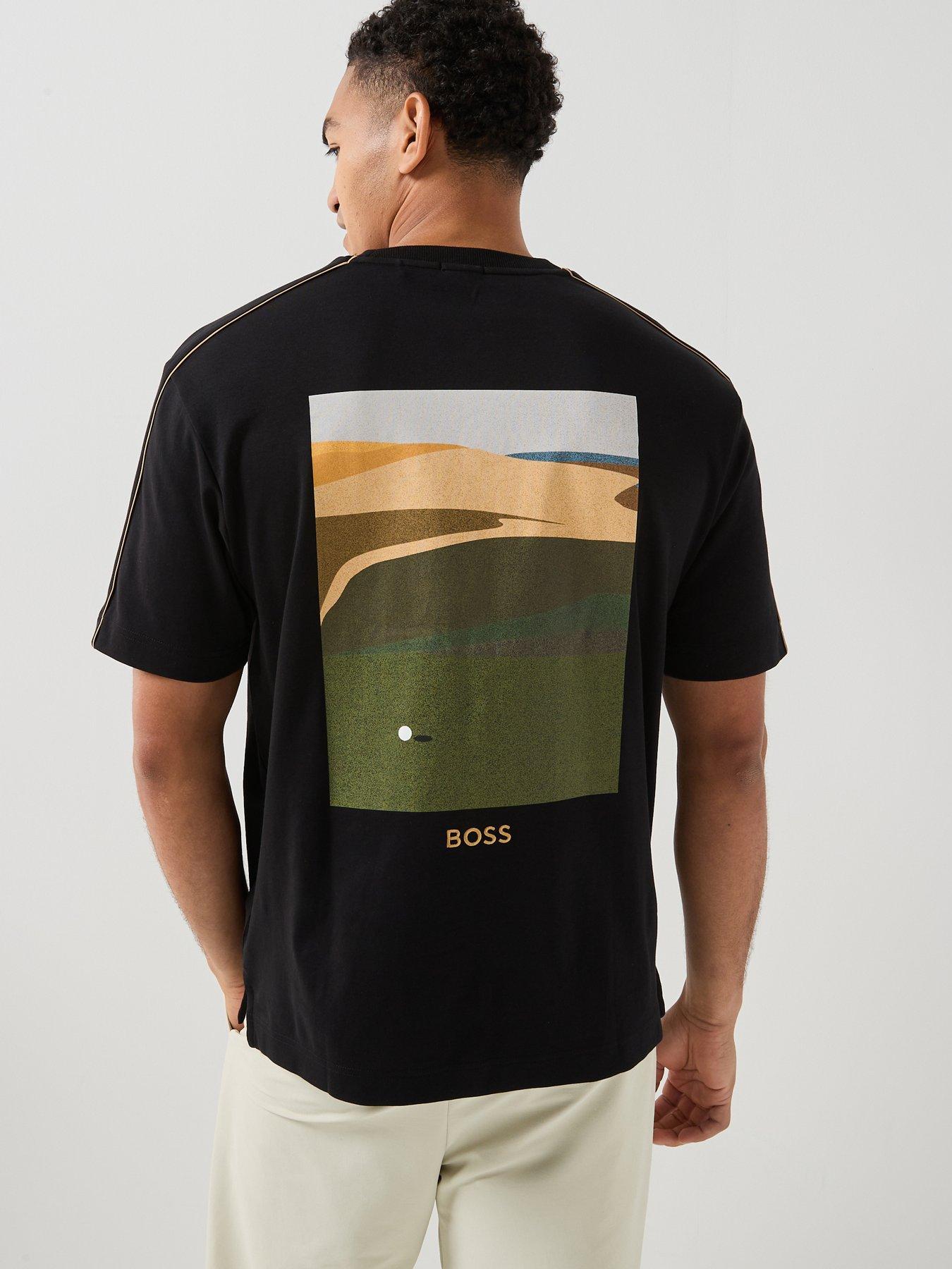 BOSS The Open26 Back Graphic T-Shirt, Black, Size M, Men