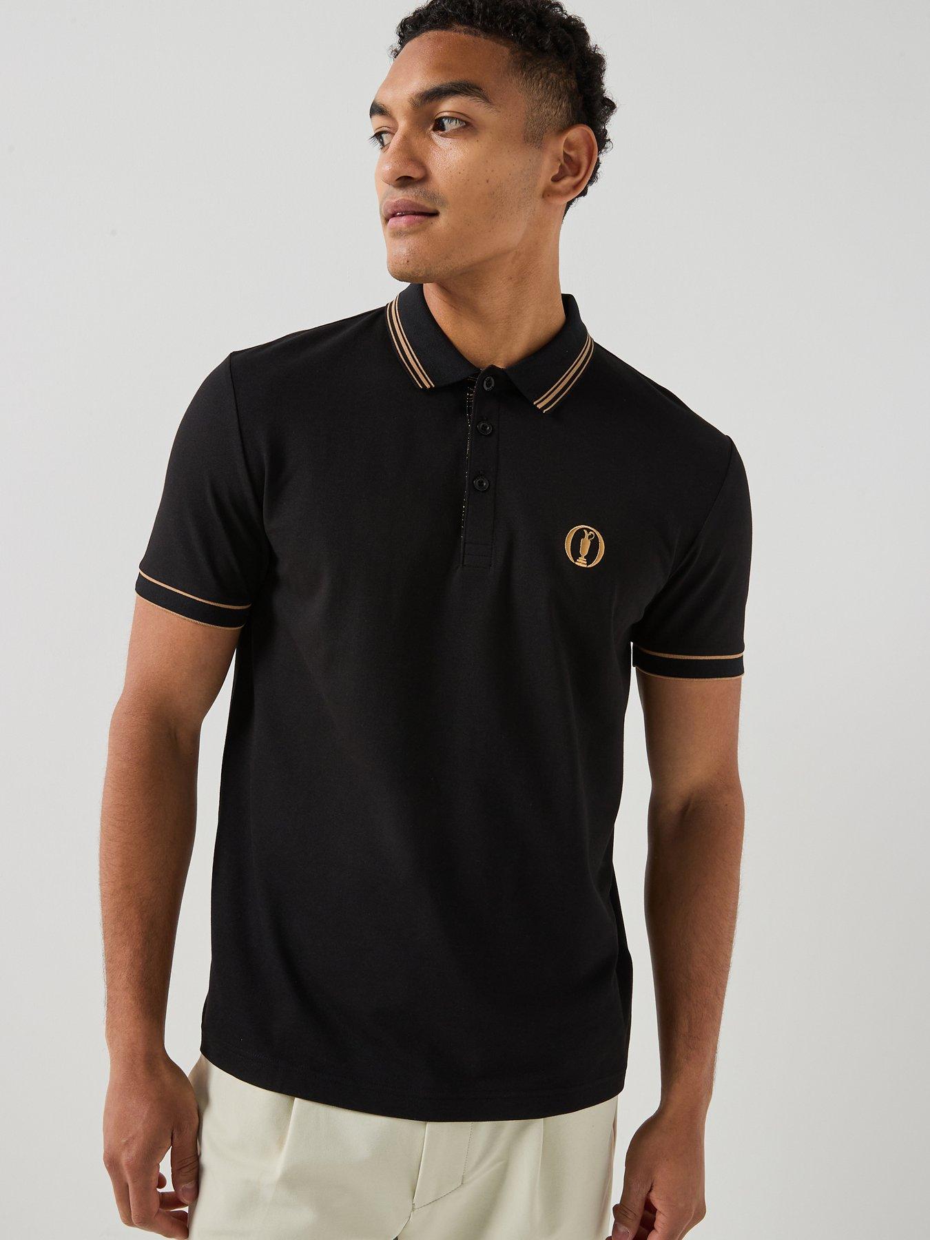 BOSS Paddy The Open26 Regular Fit Polo Shirt, Black, Size Xl, Men