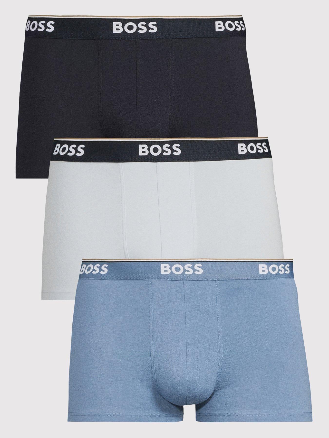 BOSS 3 Pack Power Trunks, Blue, Size L, Men
