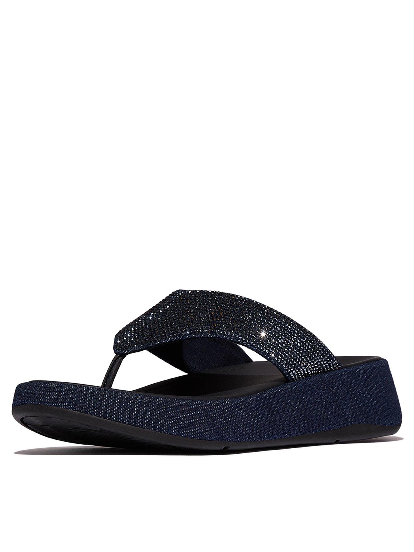 FitFlop F-mode Toe Post - Denim And Hotfix