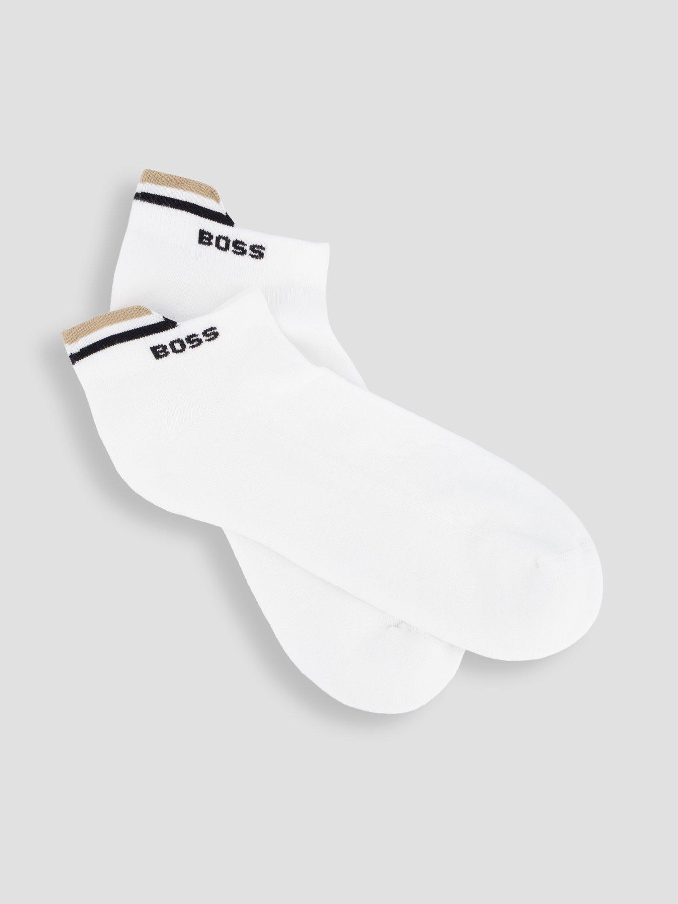 Image 2 of 3 of BOSS Bodywear 3 Pack Icon Trainer Socks - White