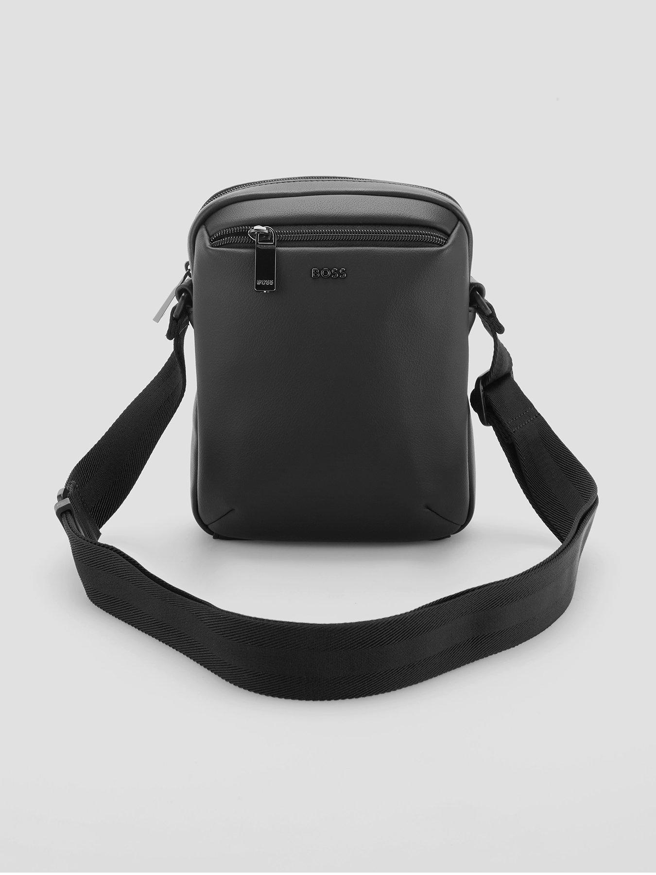 Image 1 of 6 of BOSS Jace_Ns Zip Pu Crossbody Bag - Black