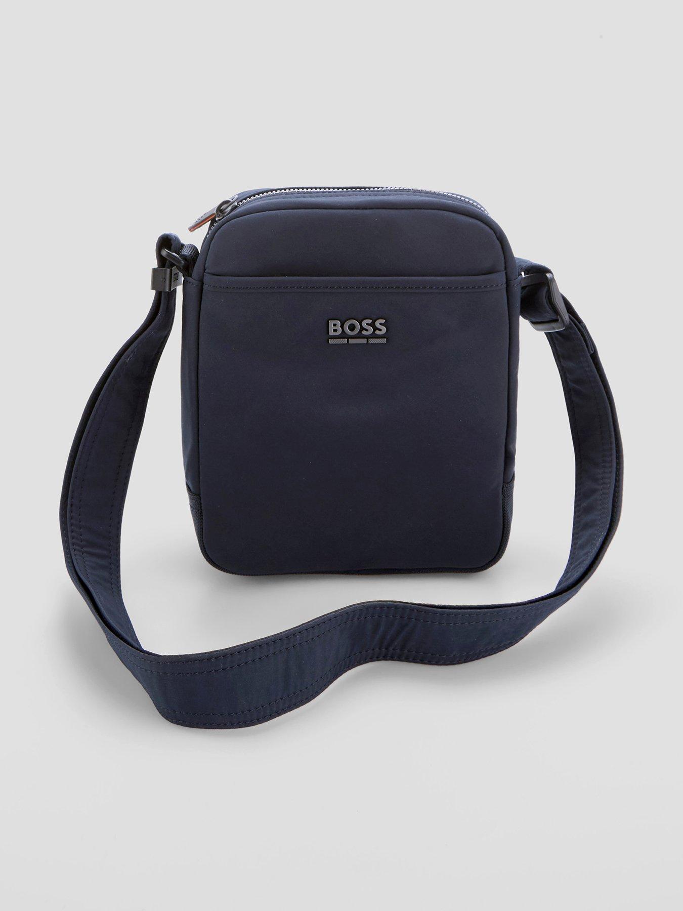Image 1 of 6 of BOSS Eryk_Ns Zip Nylon Crossbody Bag - Navy