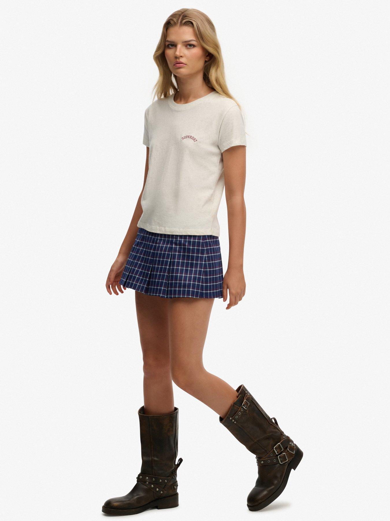 Image 4 of 7 of Superdry Mini Pleated Skort - Navy
