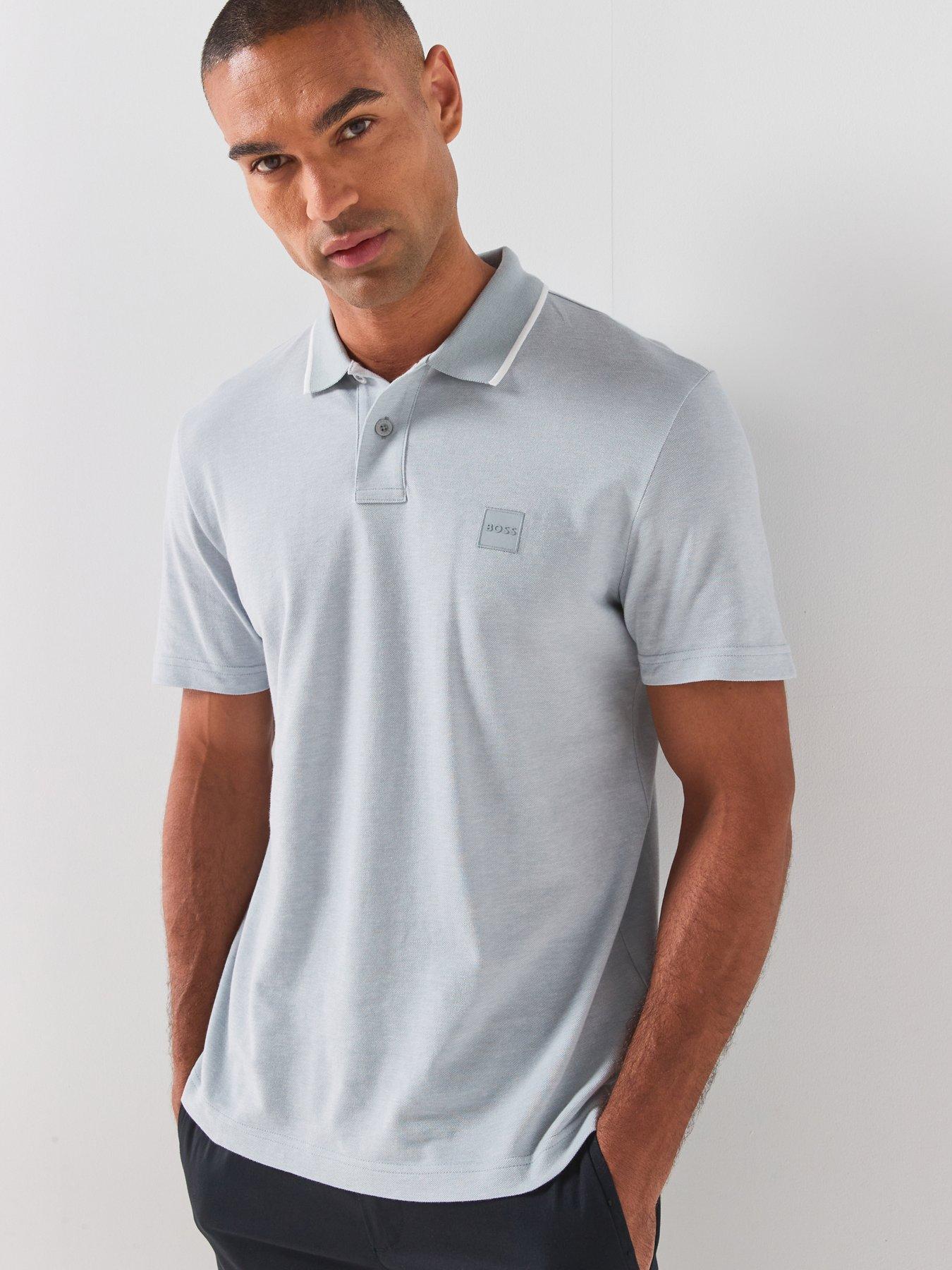 BOSS Passerford Tipped Polo Shirt - Grey
