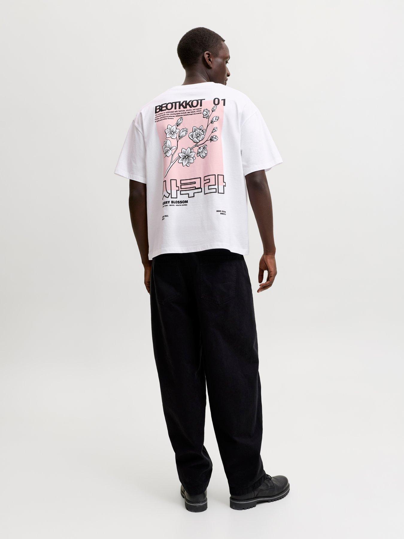 Jack & Jones Cherry Blossom Graphic T-shirt - White | Very