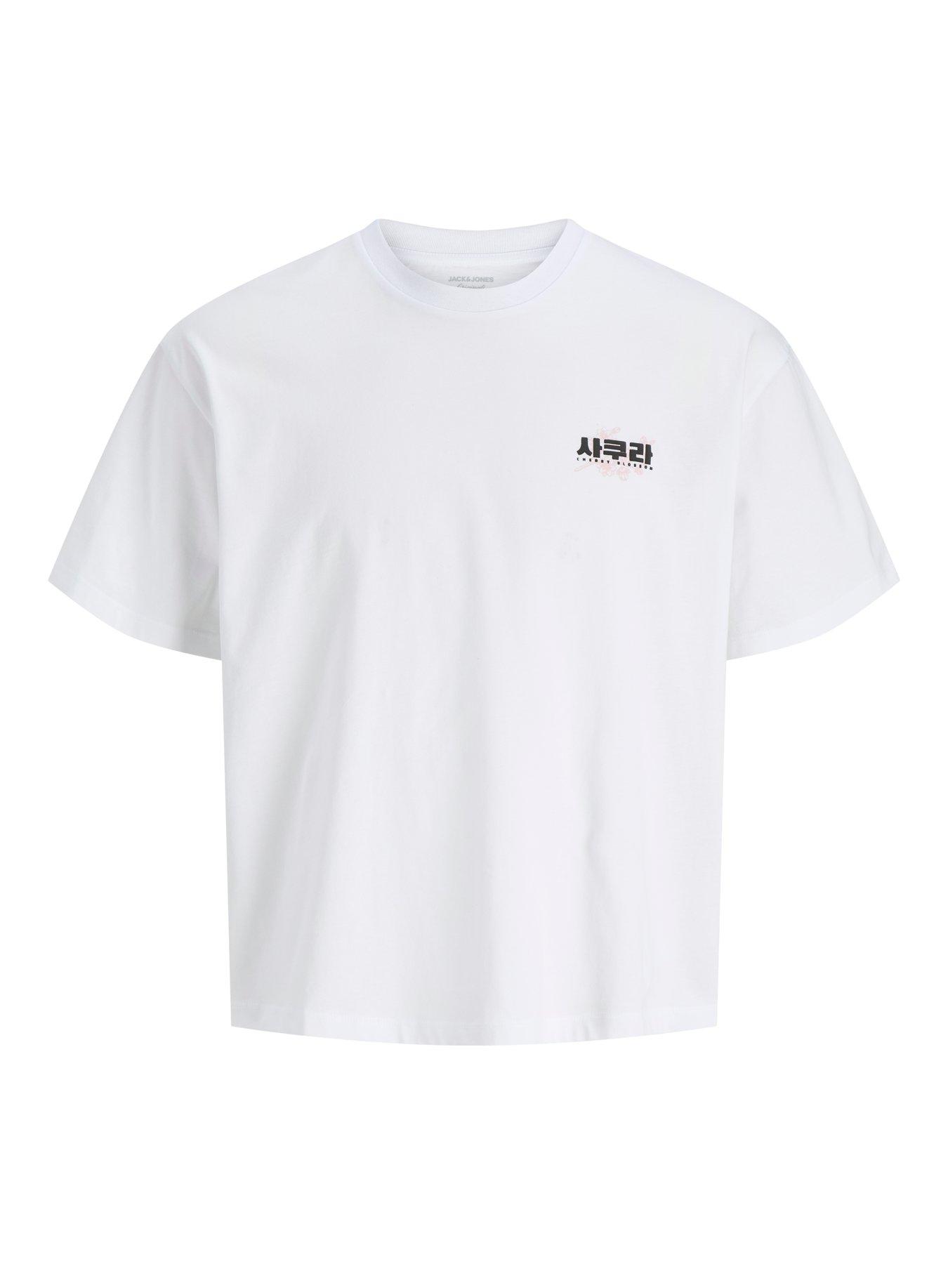 Jack & Jones Cherry Blossom Graphic T-shirt - White | Very