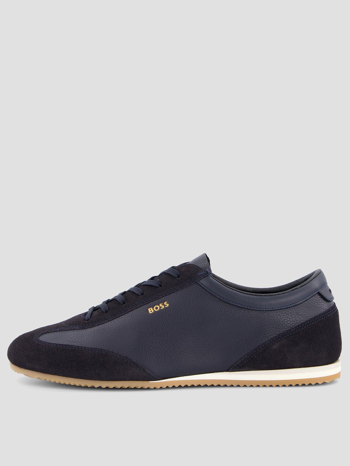BOSS Lineor Low Profile Trainers, Navy, Size 10, Men
