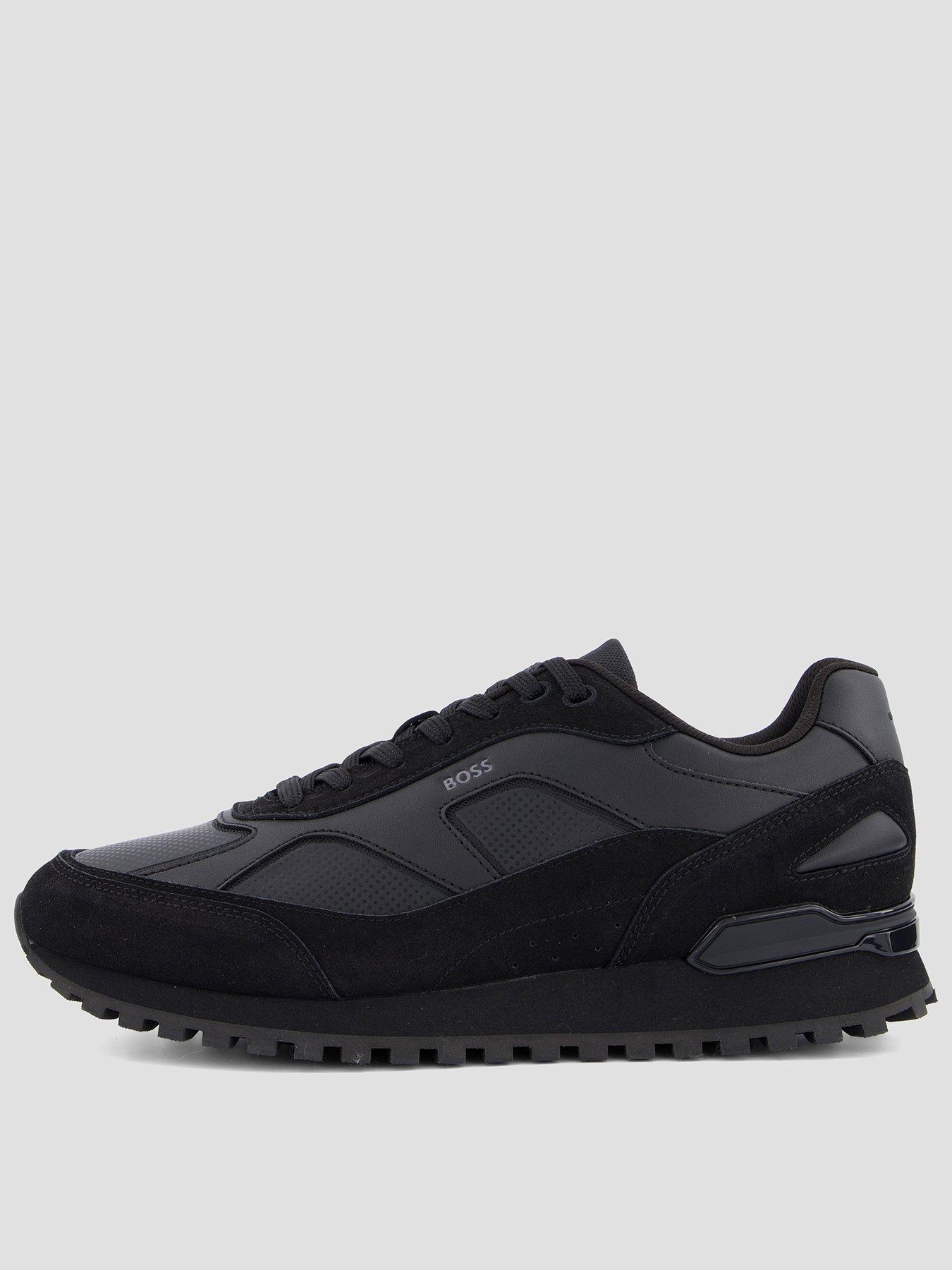BOSS Parkour-L Runn Suede Overlay Trainers - Black