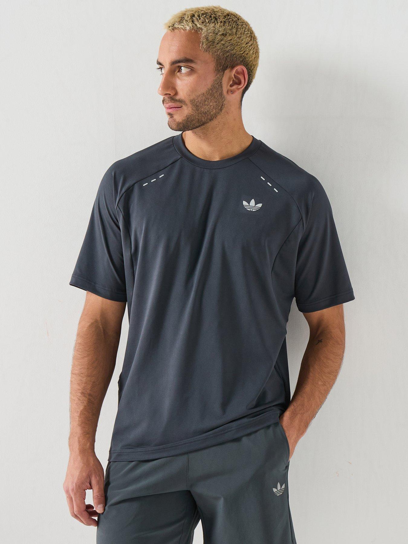 Adidas Originals Tech Trefoil Essentials Polyester T-Shirt - Night Grey