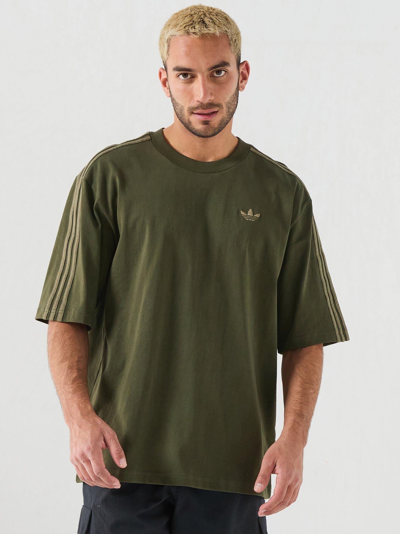 Adidas Originals Mens 3 Stripe T-Shirt - Green
