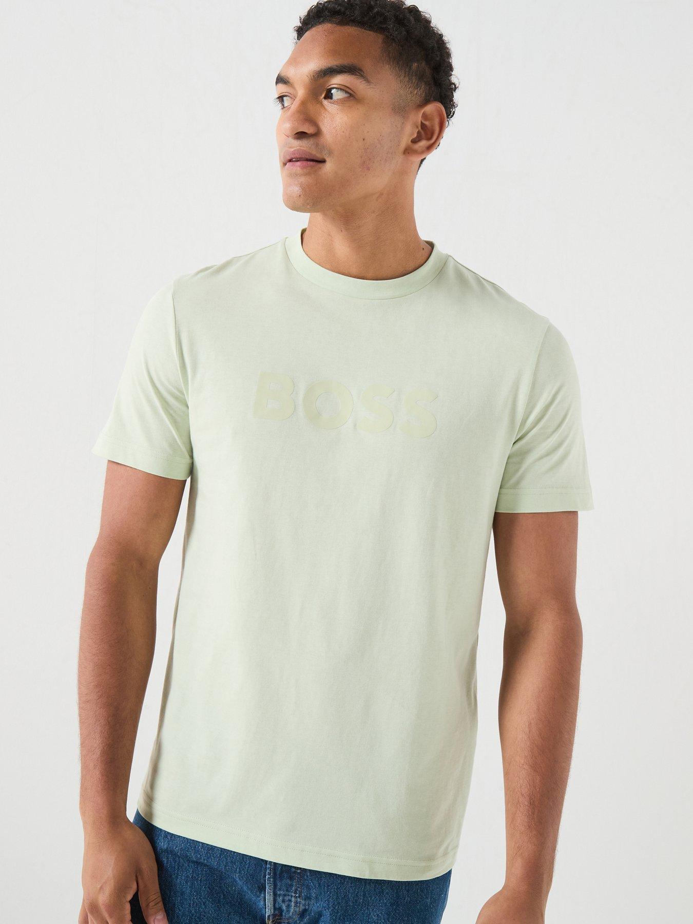 BOSS Boss Te_logo Central Large Logo T-shirt - Light Green