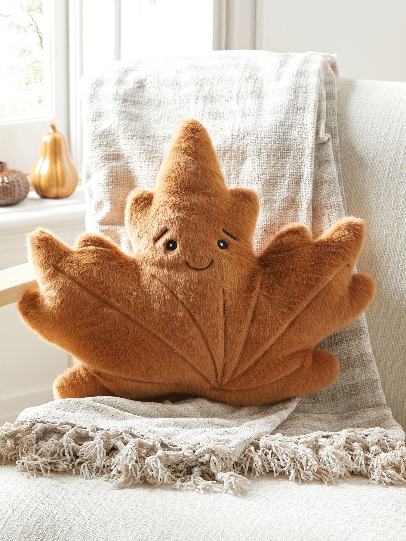 Smart Autumn Maple Leaf Plush Halloween Decoration - Mocha