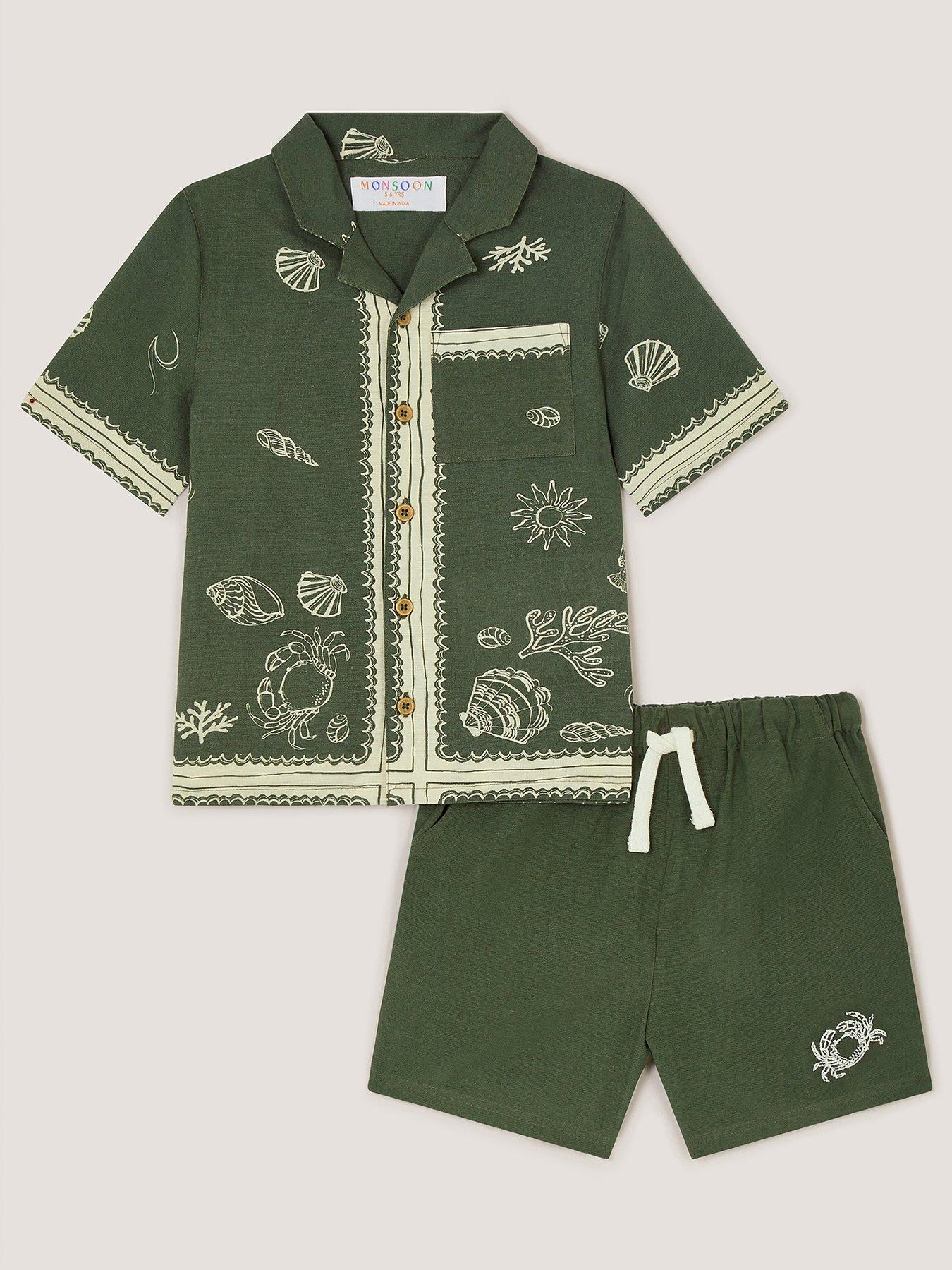 Monsoon Boys Crab Woven Set - Khaki