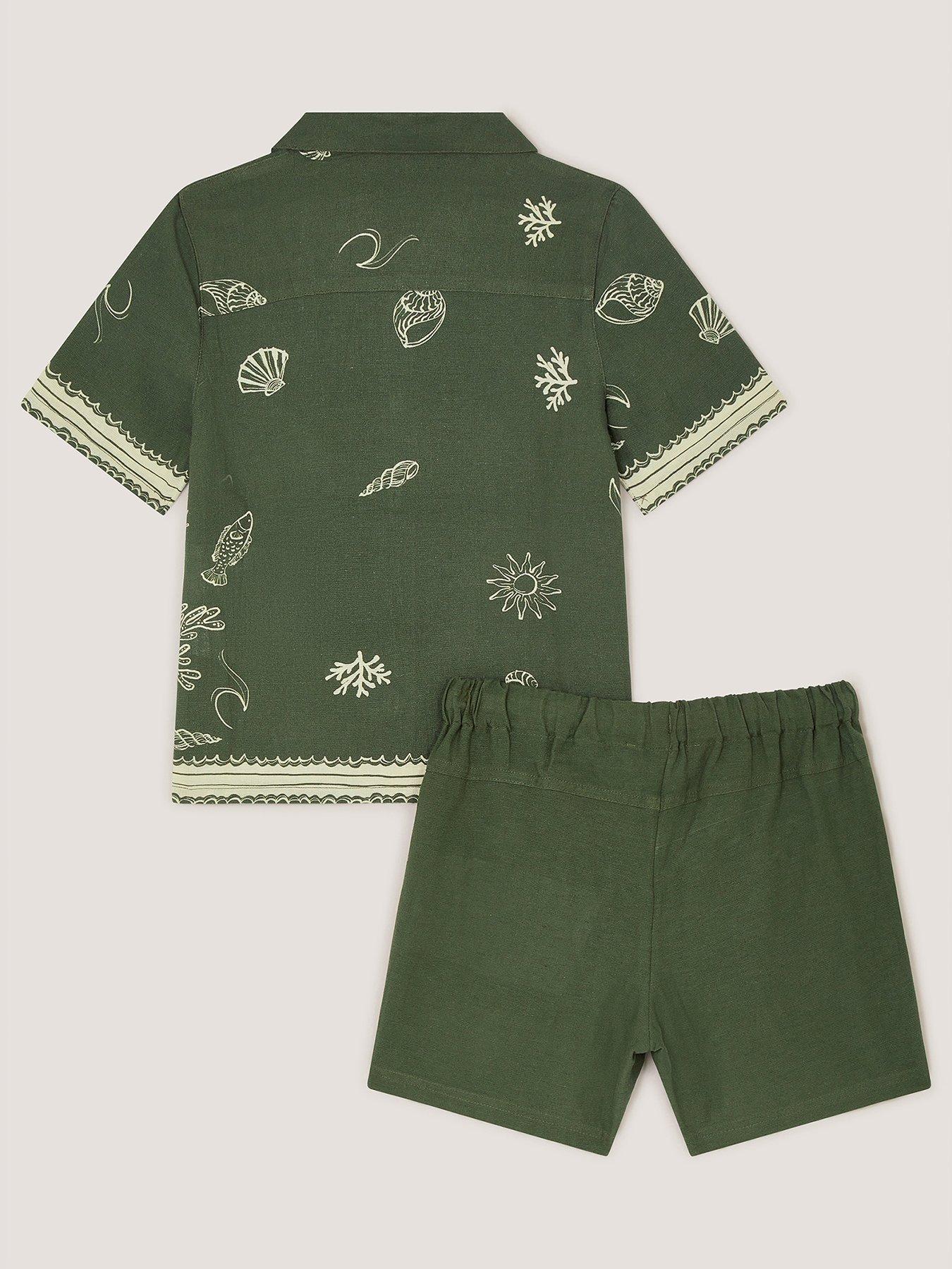 Image 2 of 3 of Monsoon Boys Crab Woven Set - Khaki