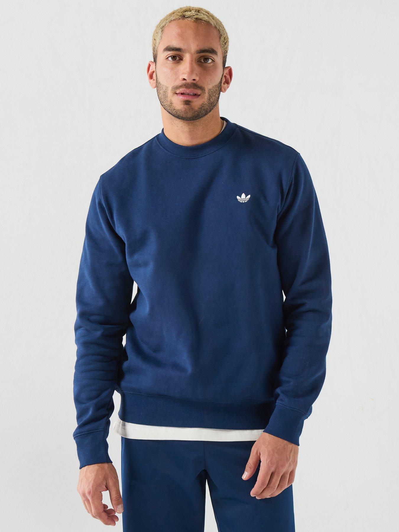 Image 1 of 6 of adidas Originals Mens Training Essential Long Sleeve Crew - Blue