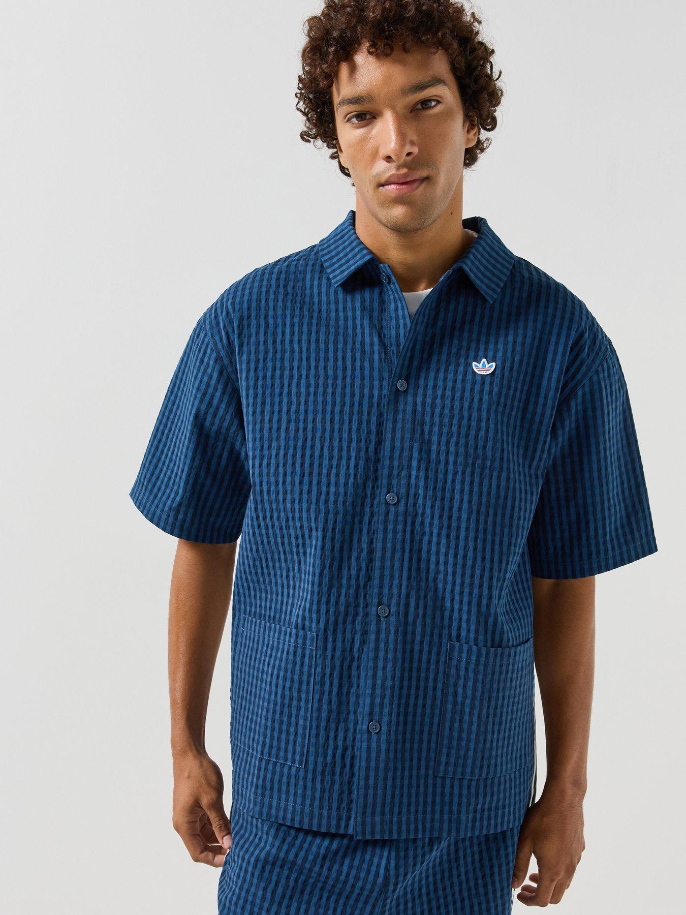 adidas Originals Mens Resort Stripe Shirt - Blue