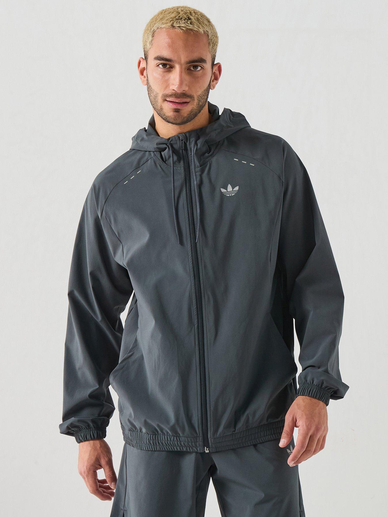 adidas Originals TECH TREFOIL ESSENTIALS WINDBREAKER, Grey, Size Xl, Men