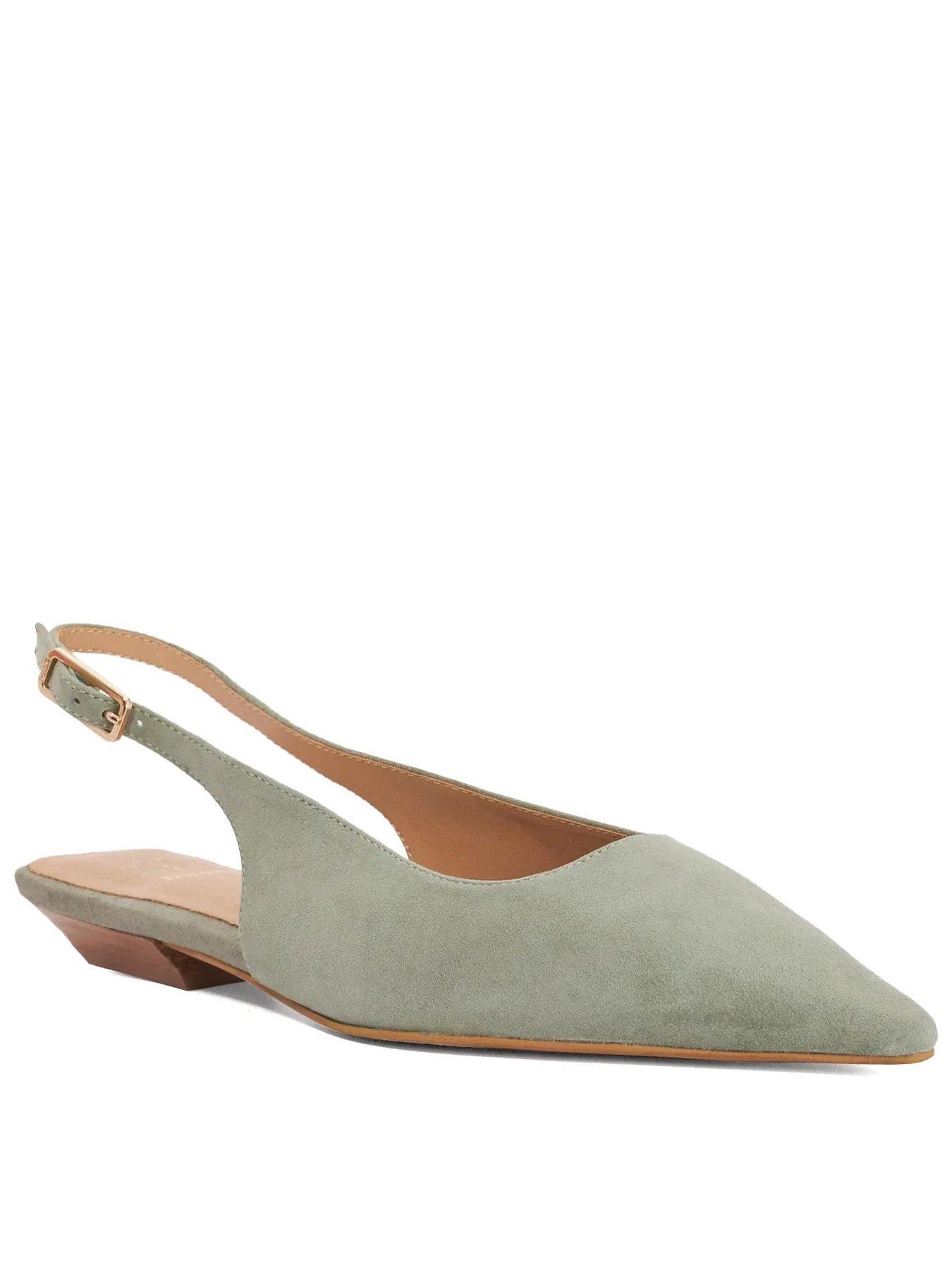 Image 1 of 4 of Dune London Hostess Suede Court Shoes - Green