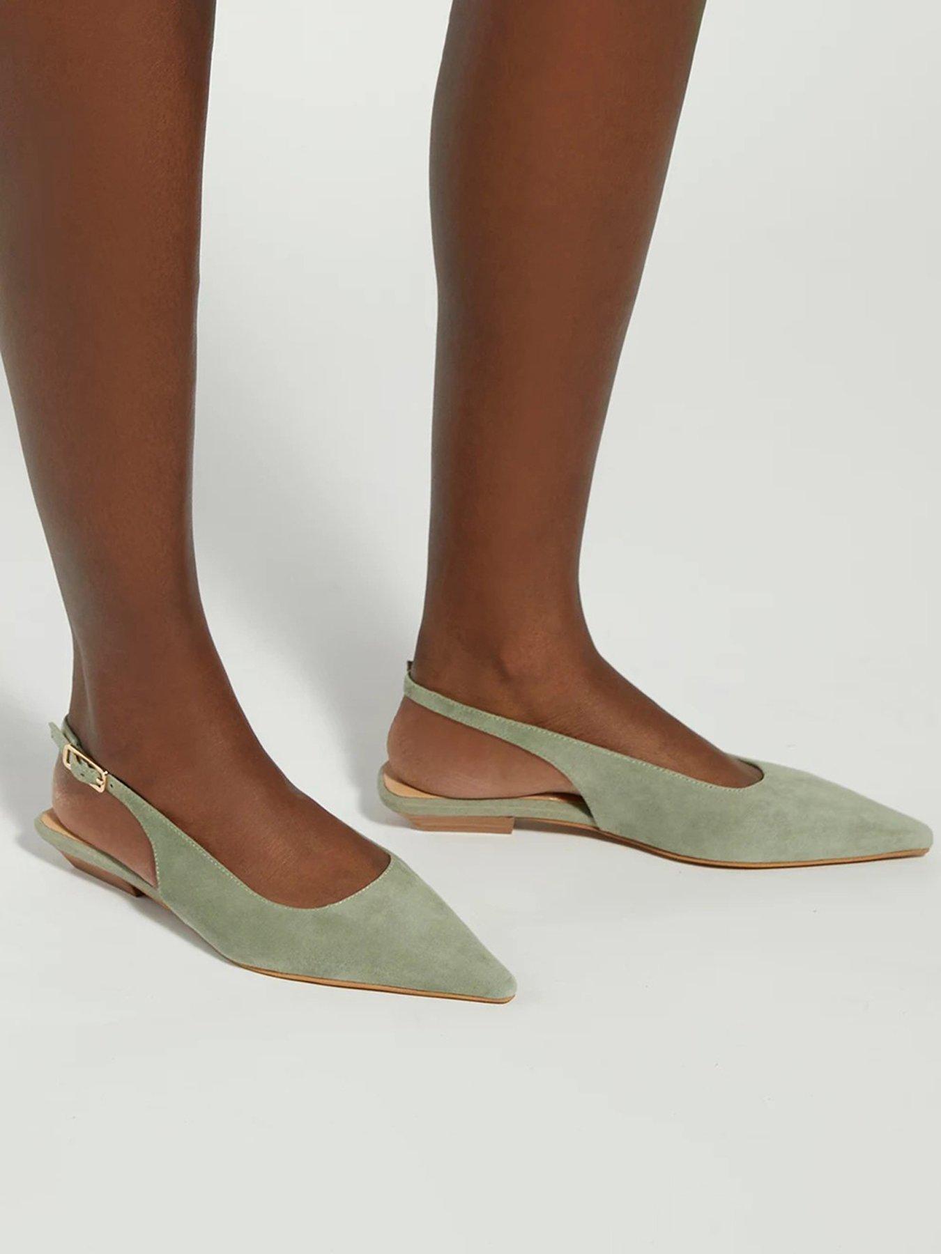 Image 4 of 4 of Dune London Hostess Suede Court Shoes - Green