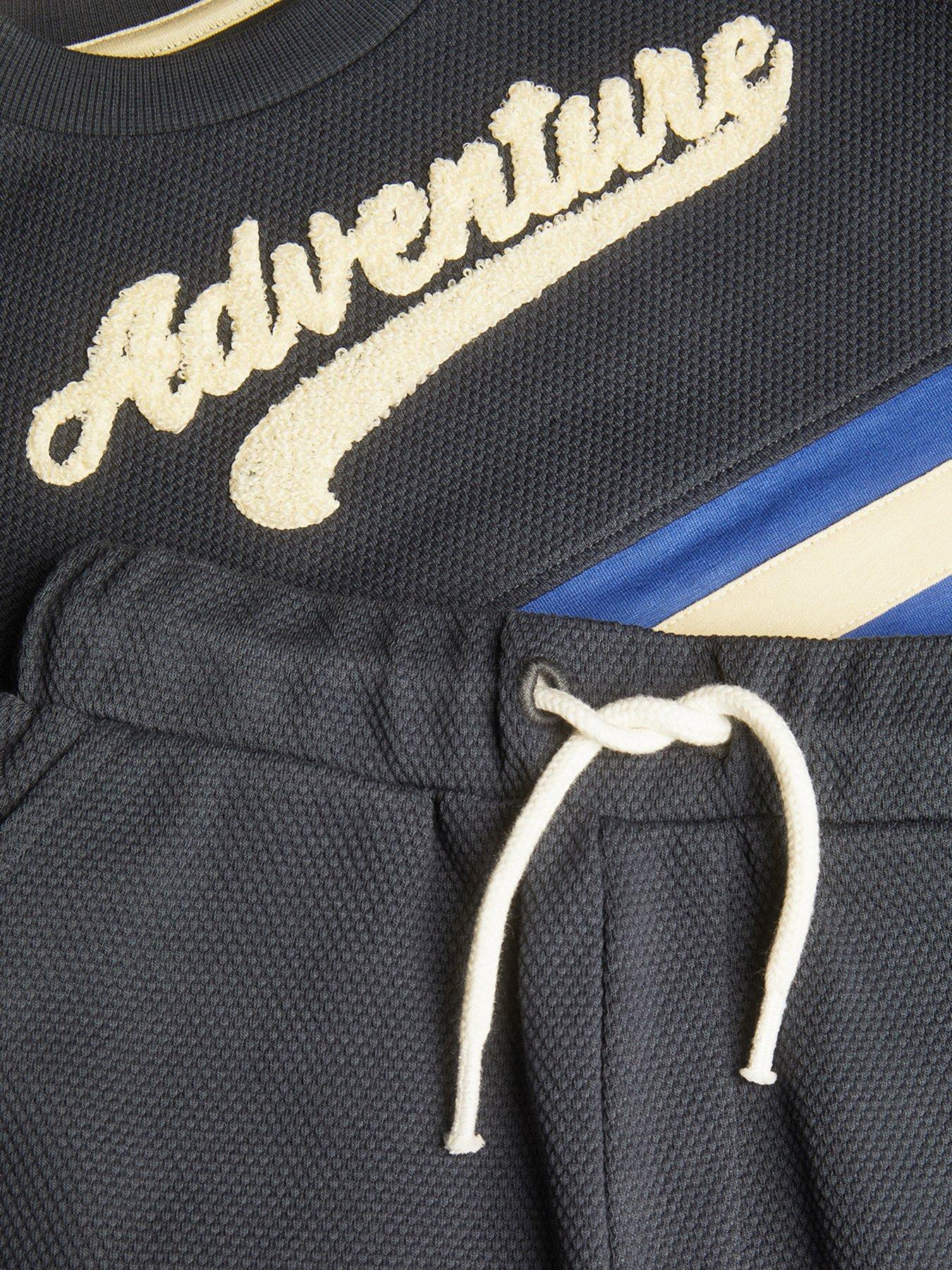 Image 3 of 3 of Monsoon Boys Jersey Stripe Shorts Set - Blue