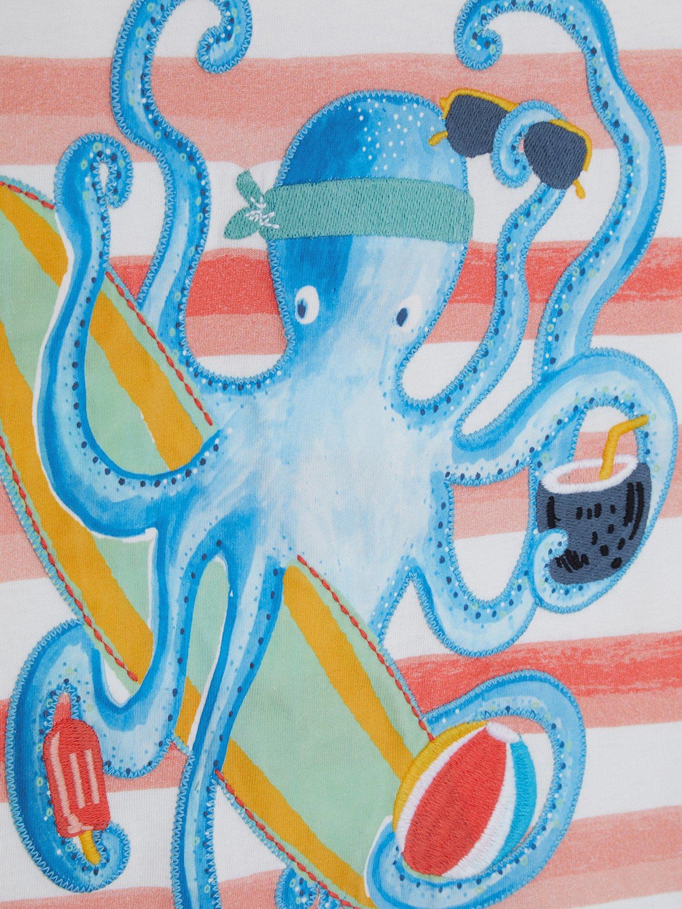 Image 3 of 3 of Monsoon Boys Octopus Logo Jersey Set - Orange