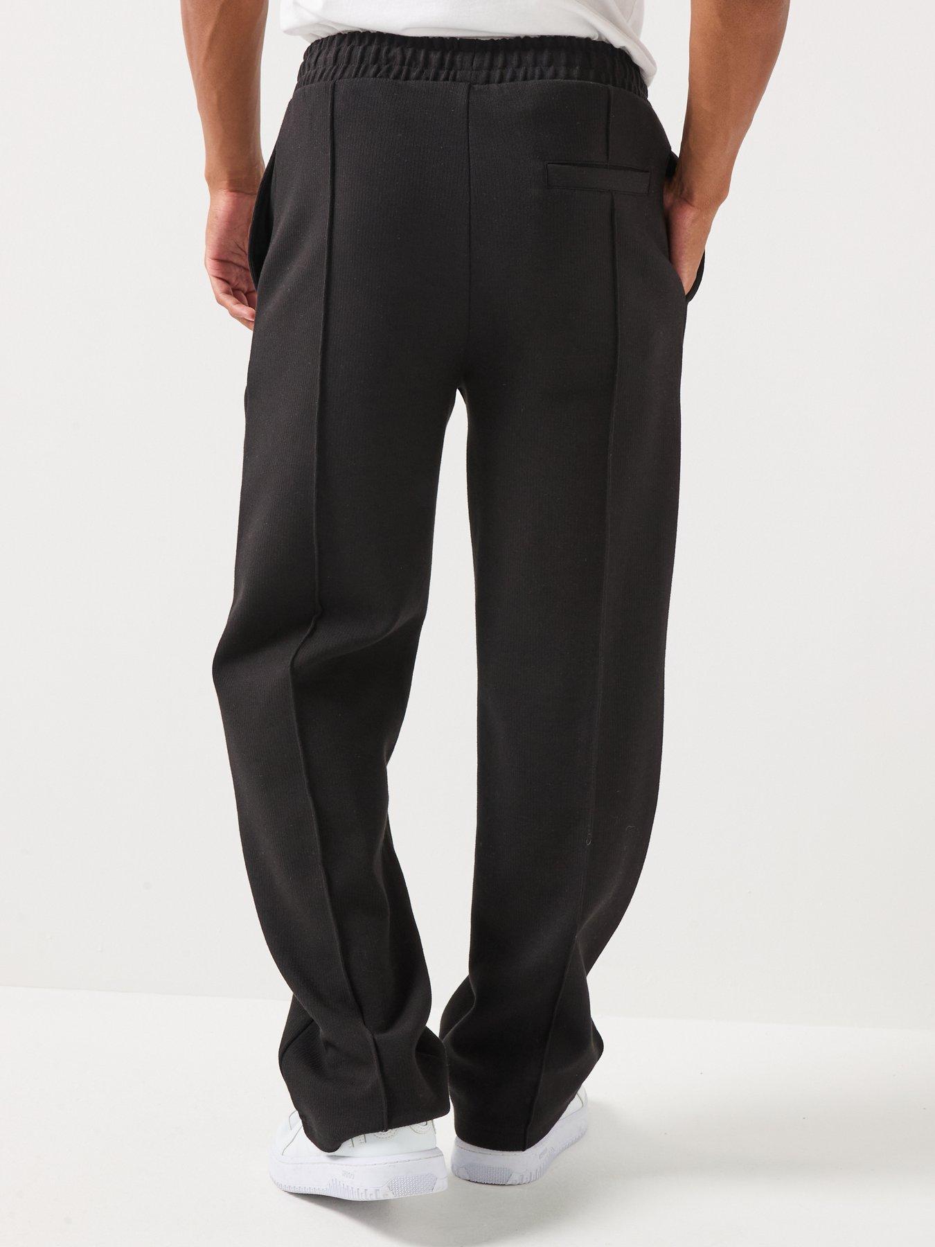 Image 2 of 6 of HUGO Dabinpant Stacked Nickel Pleated Joggers - Black