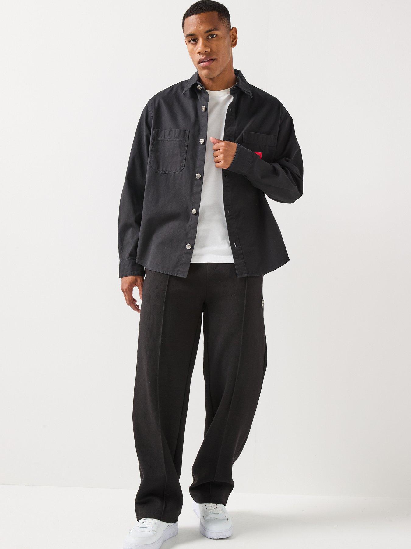 Image 3 of 6 of HUGO Dabinpant Stacked Nickel Pleated Joggers - Black