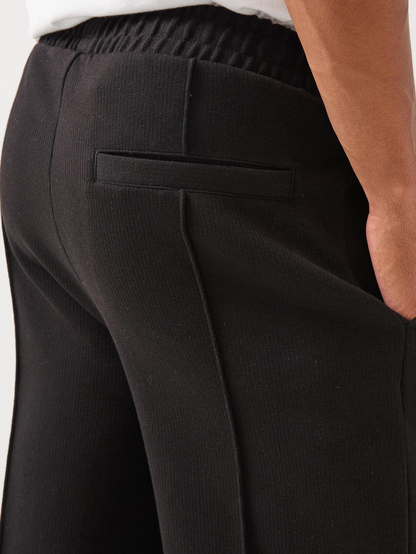 Image 5 of 6 of HUGO Dabinpant Stacked Nickel Pleated Joggers - Black