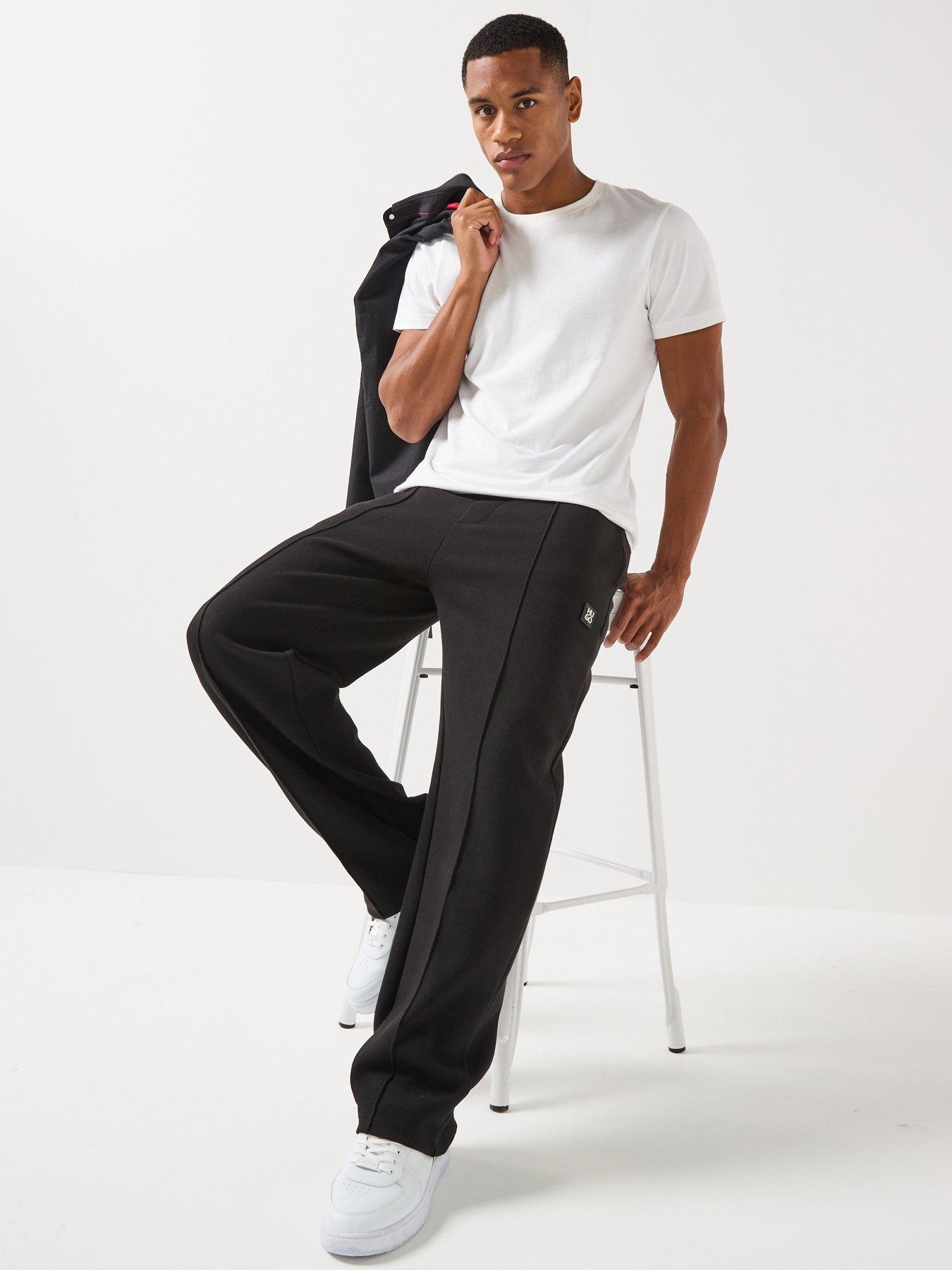 Image 6 of 6 of HUGO Dabinpant Stacked Nickel Pleated Joggers - Black