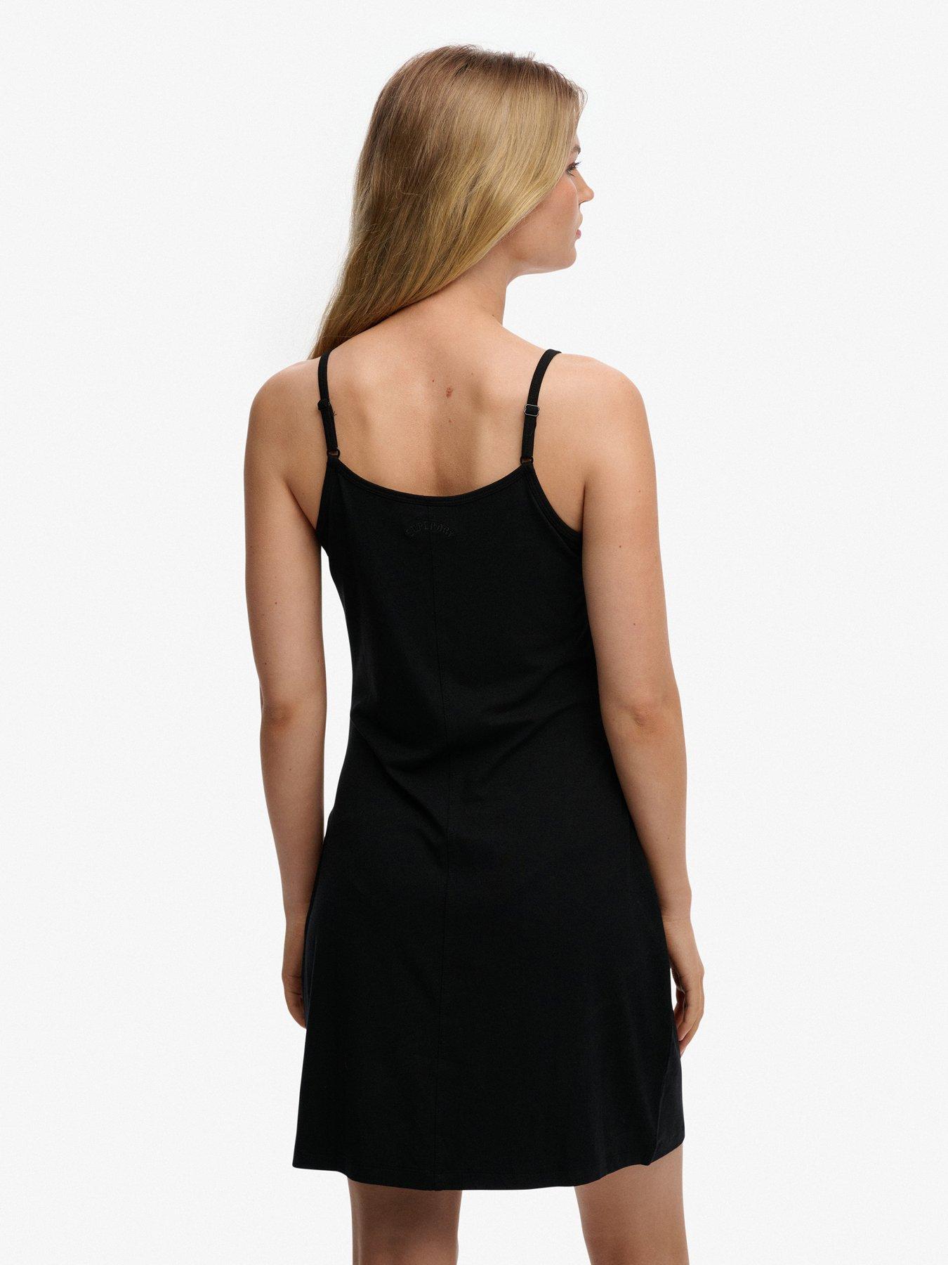Image 2 of 6 of Superdry Mini Jersey Cami Dress - Black