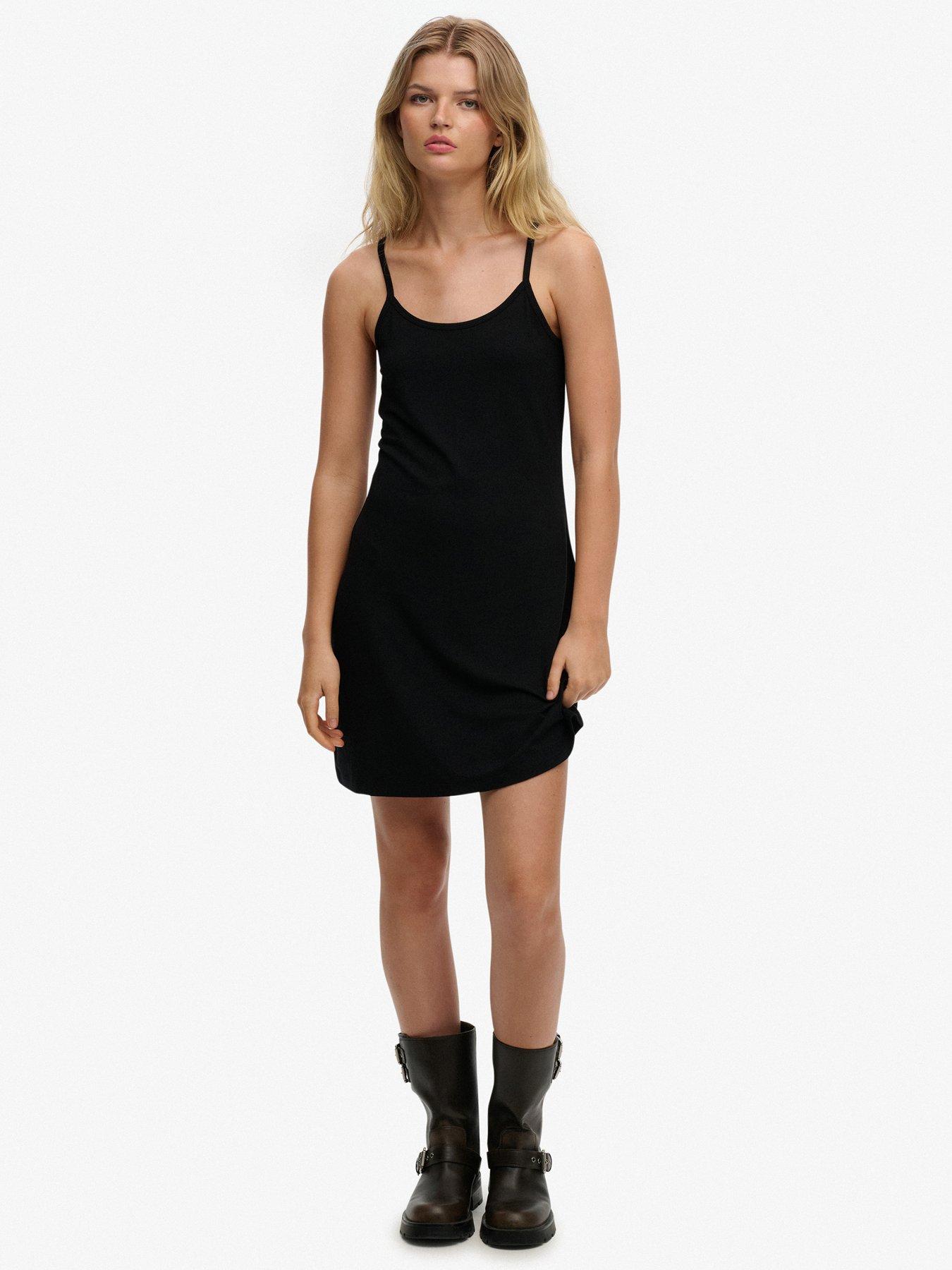 Image 3 of 6 of Superdry Mini Jersey Cami Dress - Black