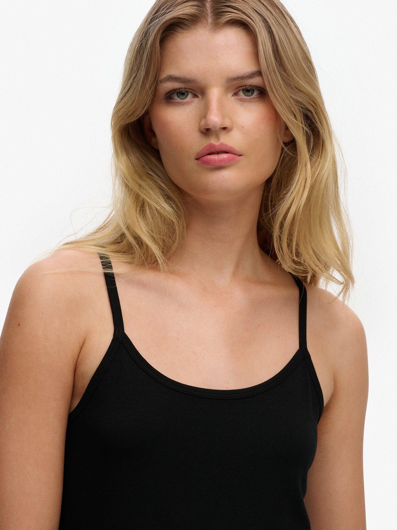 Image 5 of 6 of Superdry Mini Jersey Cami Dress - Black