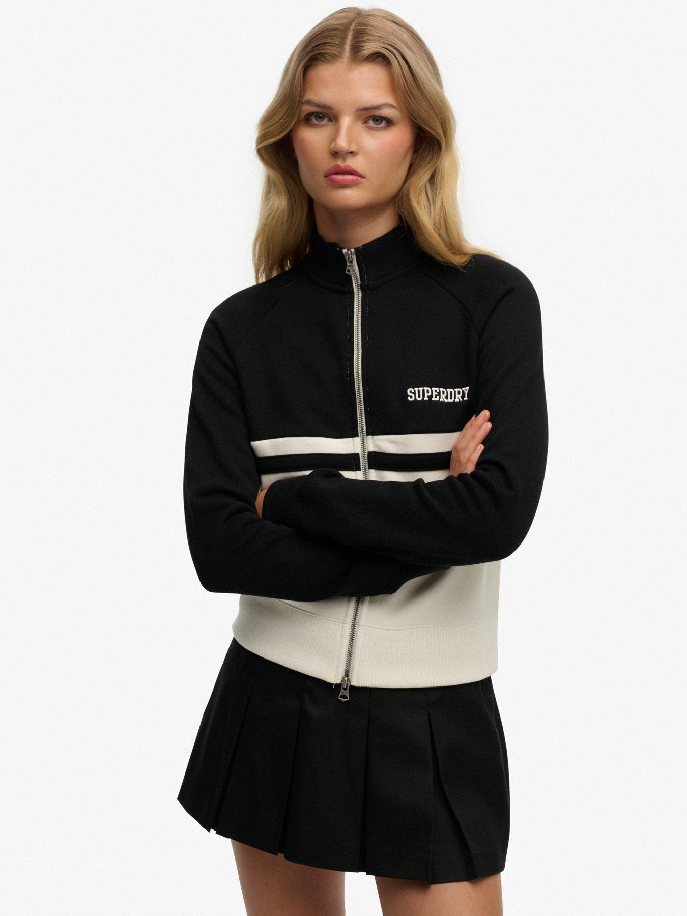 Superdry Ath Ess Zip Through Track Top - Black