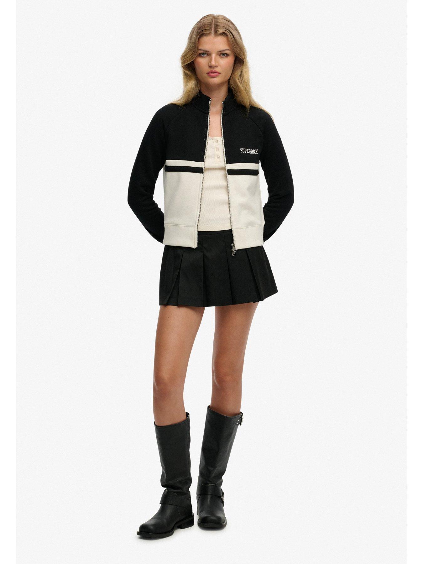 Image 3 of 5 of Superdry Athletic Essentials Zip Through Track Top- Black